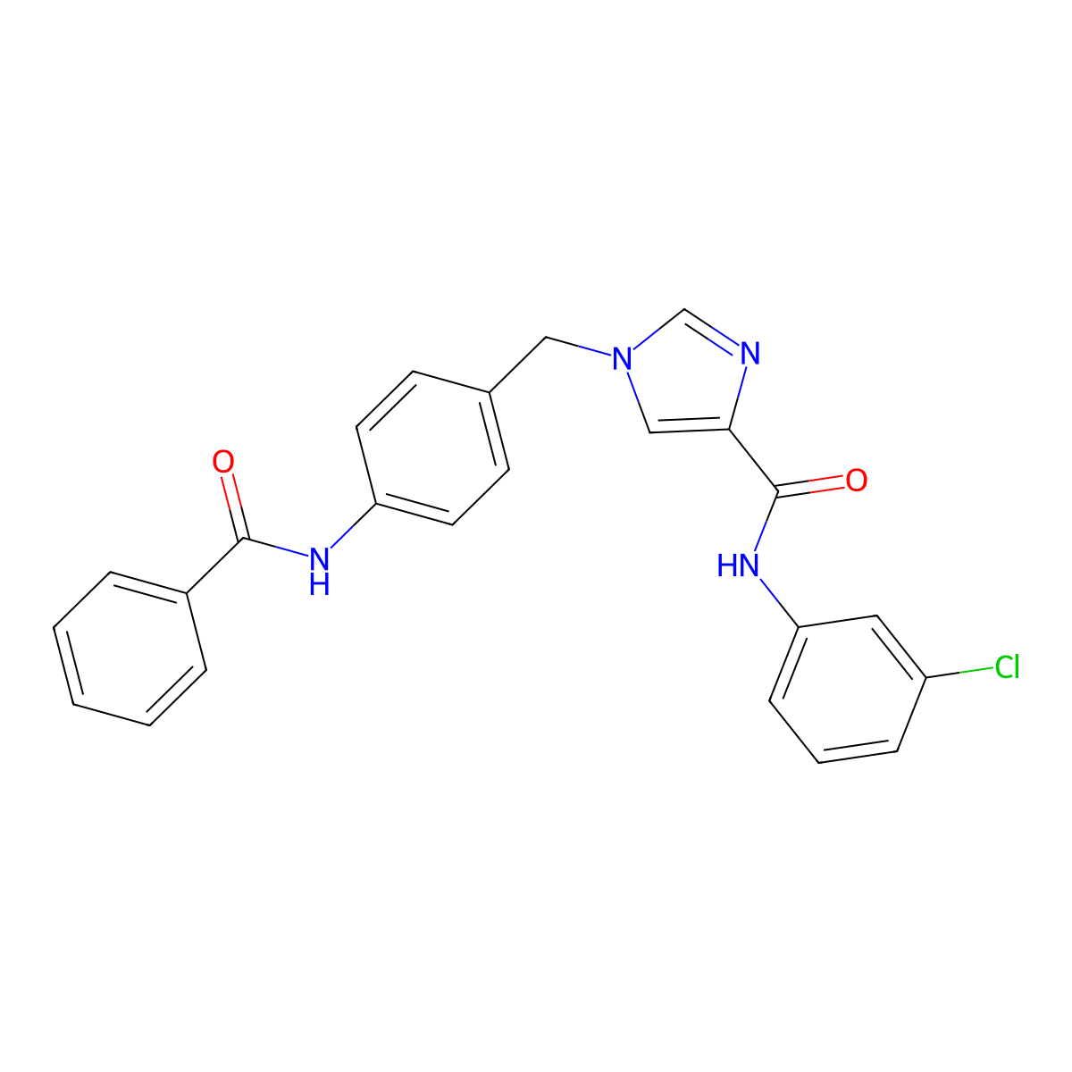 1-(4-benzamidobenzyl)-N-(3-chlorophenyl)-1H-imidazole-4-carboxamide molecular structure, CAS 1251609-32-1