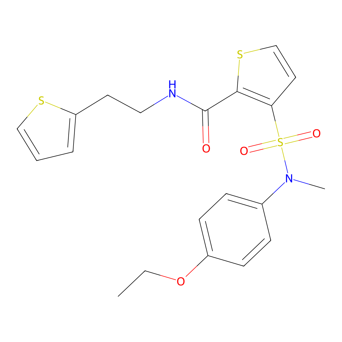 3-[(4-ethoxyphenyl)(methyl)sulfamoyl]-N-[2-(thiophen-2-yl)ethyl]thiophene-2-carboxamide molecular structure, CAS 1251609-35-4