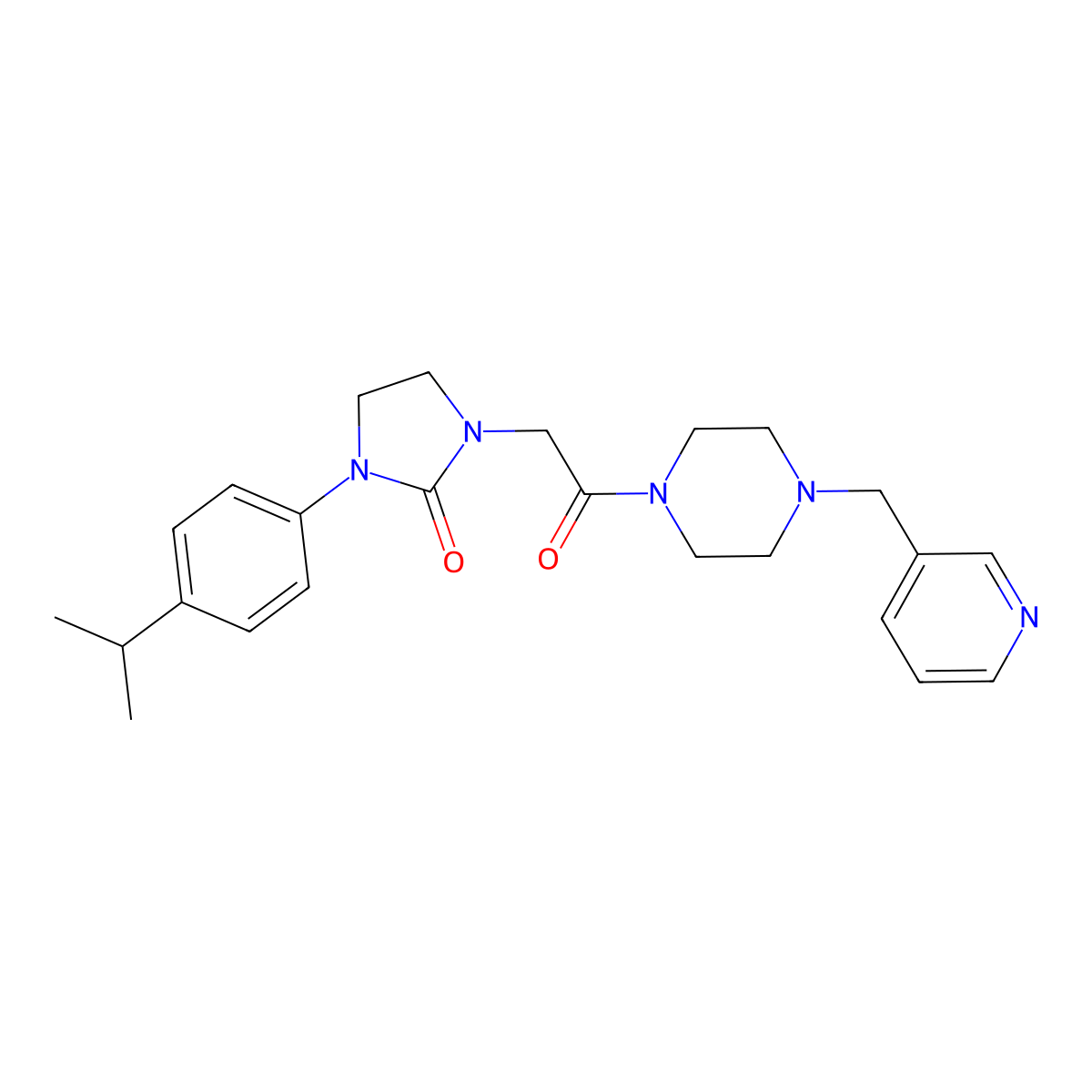 1-(4-Isopropylphenyl)-3-(2-oxo-2-(4-(pyridin-3-ylmethyl)piperazin-1-yl)ethyl)imidazolidin-2-one molecular structure, CAS 1251609-45-6