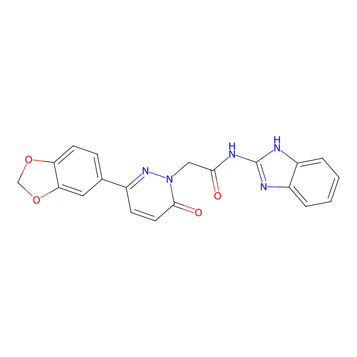 2-(3-(benzo[d][1,3]dioxol-5-yl)-6-oxopyridazin-1(6H)-yl)-N-(1H-benzo[d]imidazol-2-yl)acetamide molecular structure, CAS 1251609-49-0