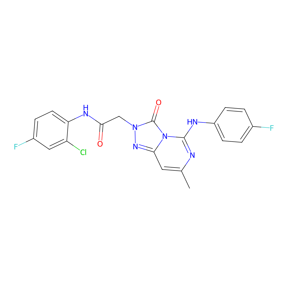 N-(2-chloro-4-fluorophenyl)-2-{5-[(4-fluorophenyl)amino]-7-methyl-3-oxo-2H,3H-[1,2,4]triazolo[4,3-c]pyrimidin-2-yl}acetamide molecular structure, CAS 1251609-54-7