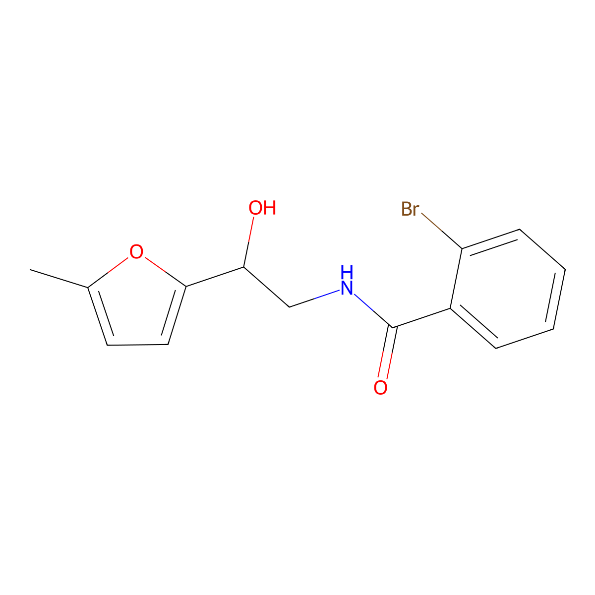 2-bromo-N-[2-hydroxy-2-(5-methylfuran-2-yl)ethyl]benzamide molecular structure, CAS 1251609-60-5