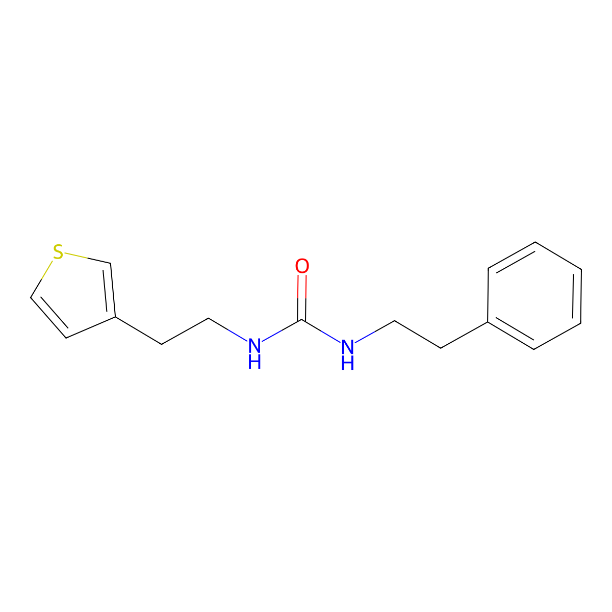 1-Phenethyl-3-(2-(thiophen-3-yl)ethyl)urea molecular structure, CAS 1251609-70-7