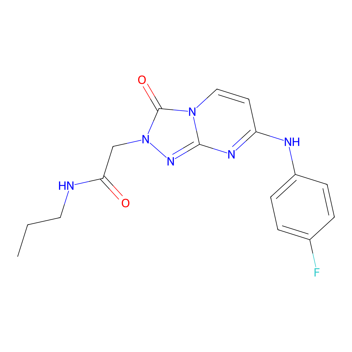 2-[7-(4-fluoroanilino)-3-oxo[1,2,4]triazolo[4,3-a]pyrimidin-2(3H)-yl]-N~1~-propylacetamide molecular structure, CAS 1251609-78-5