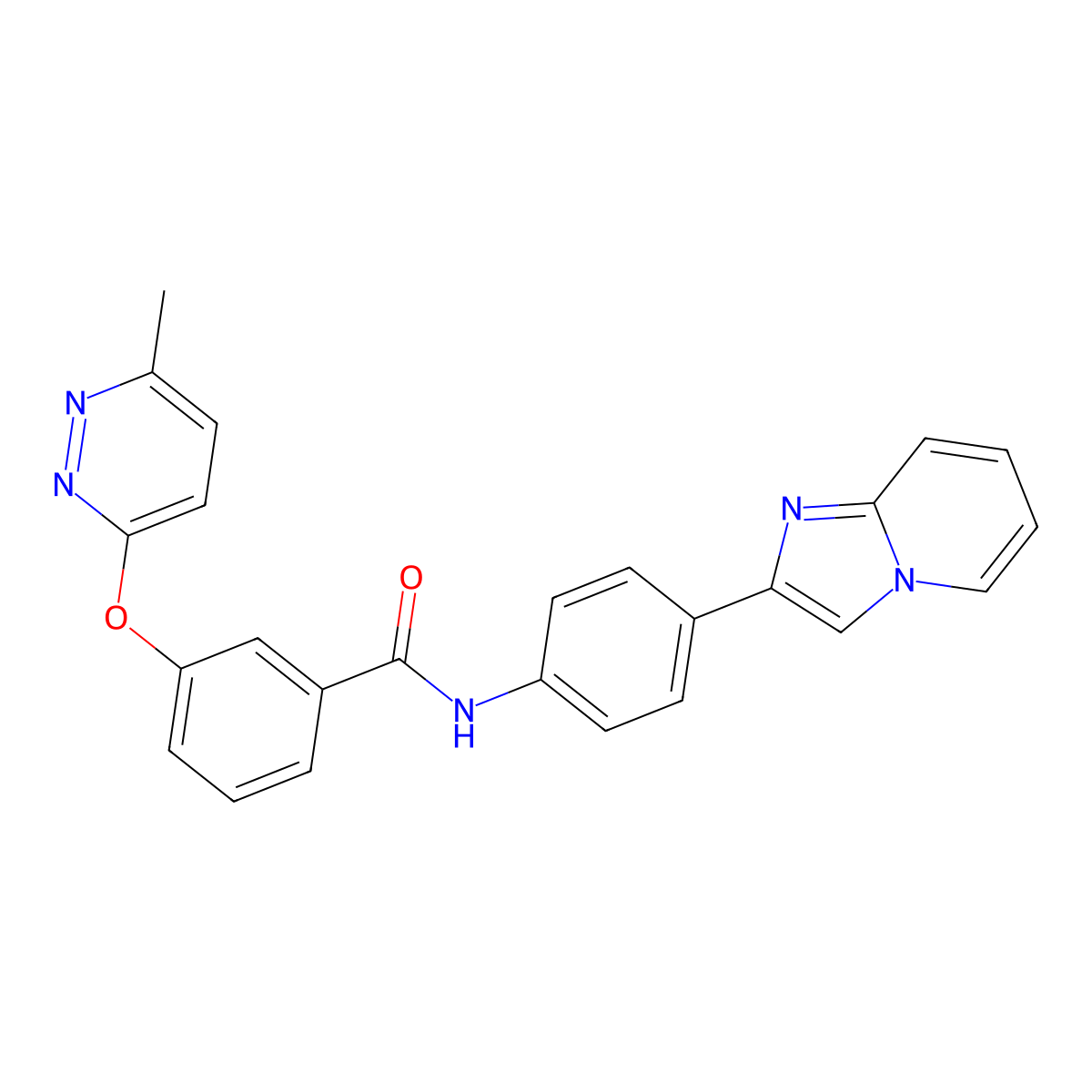 N-(4-{imidazo[1,2-a]pyridin-2-yl}phenyl)-3-[(6-methylpyridazin-3-yl)oxy]benzamide molecular structure, CAS 1251609-91-2