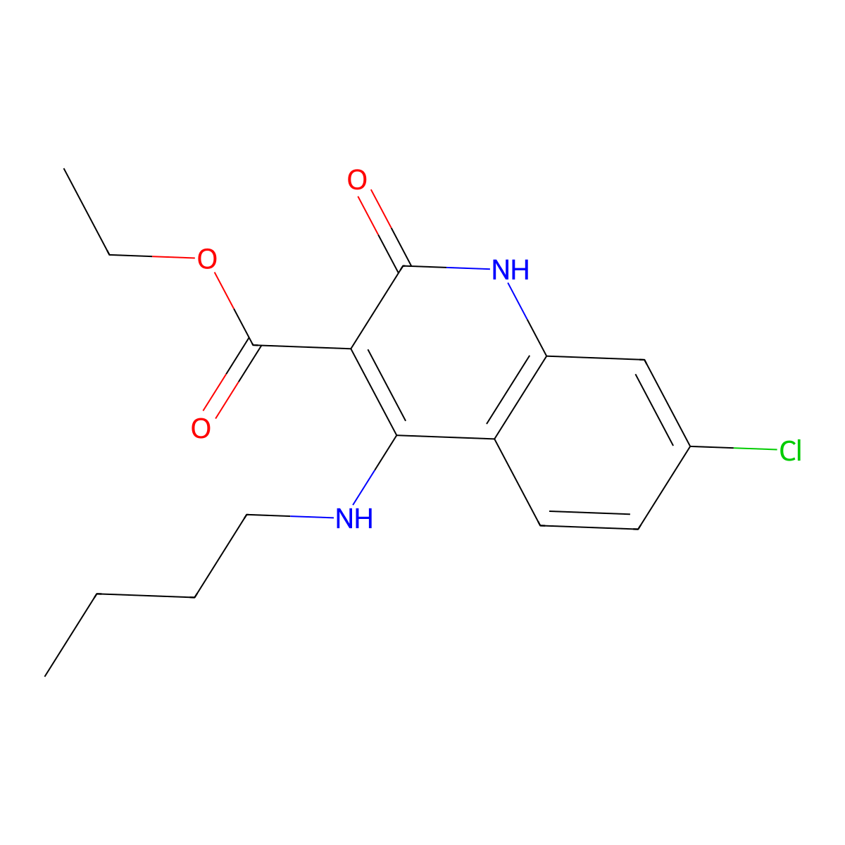 Ethyl 4-(butylamino)-7-chloro-2-oxo-1,2-dihydroquinoline-3-carboxylate molecular structure, CAS 1251609-95-6