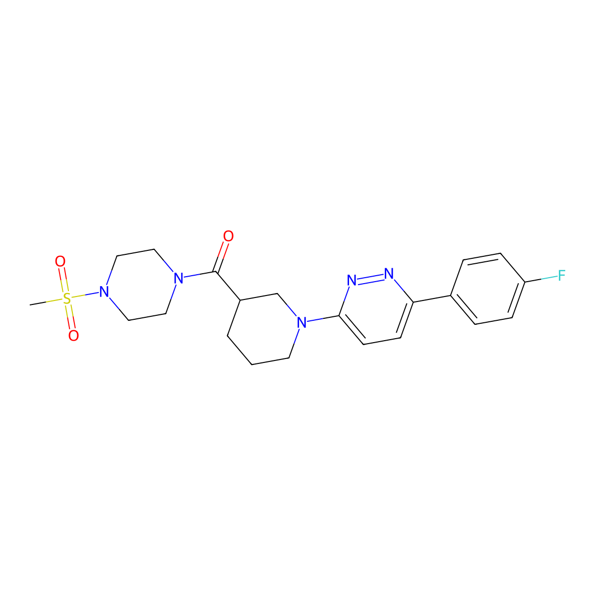 (1-(6-(4-Fluorophenyl)pyridazin-3-yl)piperidin-3-yl)(4-(methylsulfonyl)piperazin-1-yl)methanone molecular structure, CAS 1251610-01-1