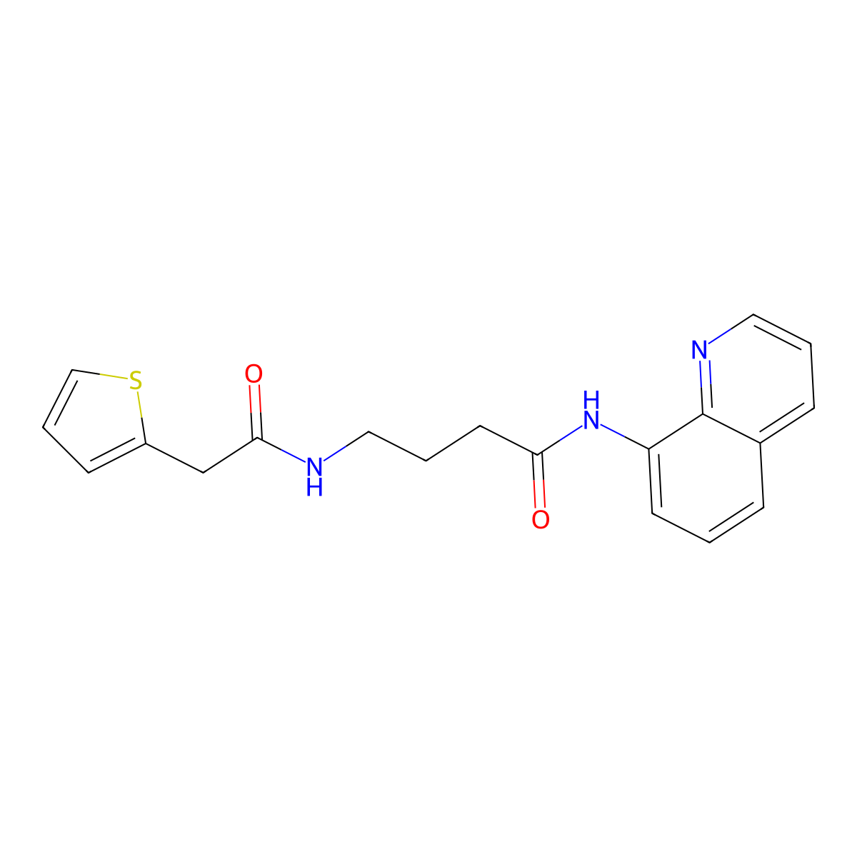 N-(quinolin-8-yl)-4-(2-(thiophen-2-yl)acetamido)butanamide molecular structure, CAS 1251610-14-6