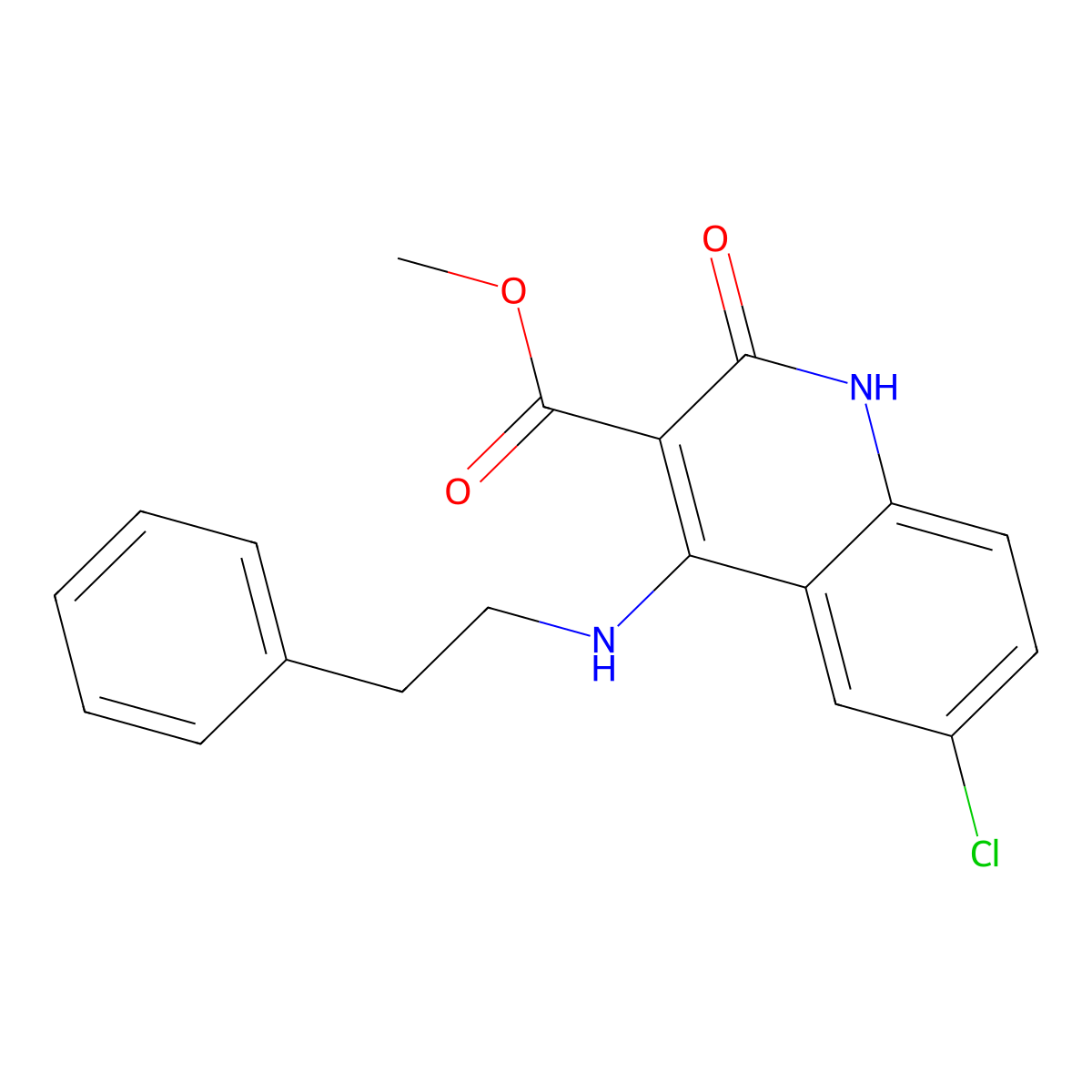 Methyl 6-chloro-2-oxo-4-(phenethylamino)-1,2-dihydroquinoline-3-carboxylate molecular structure, CAS 1251610-17-9