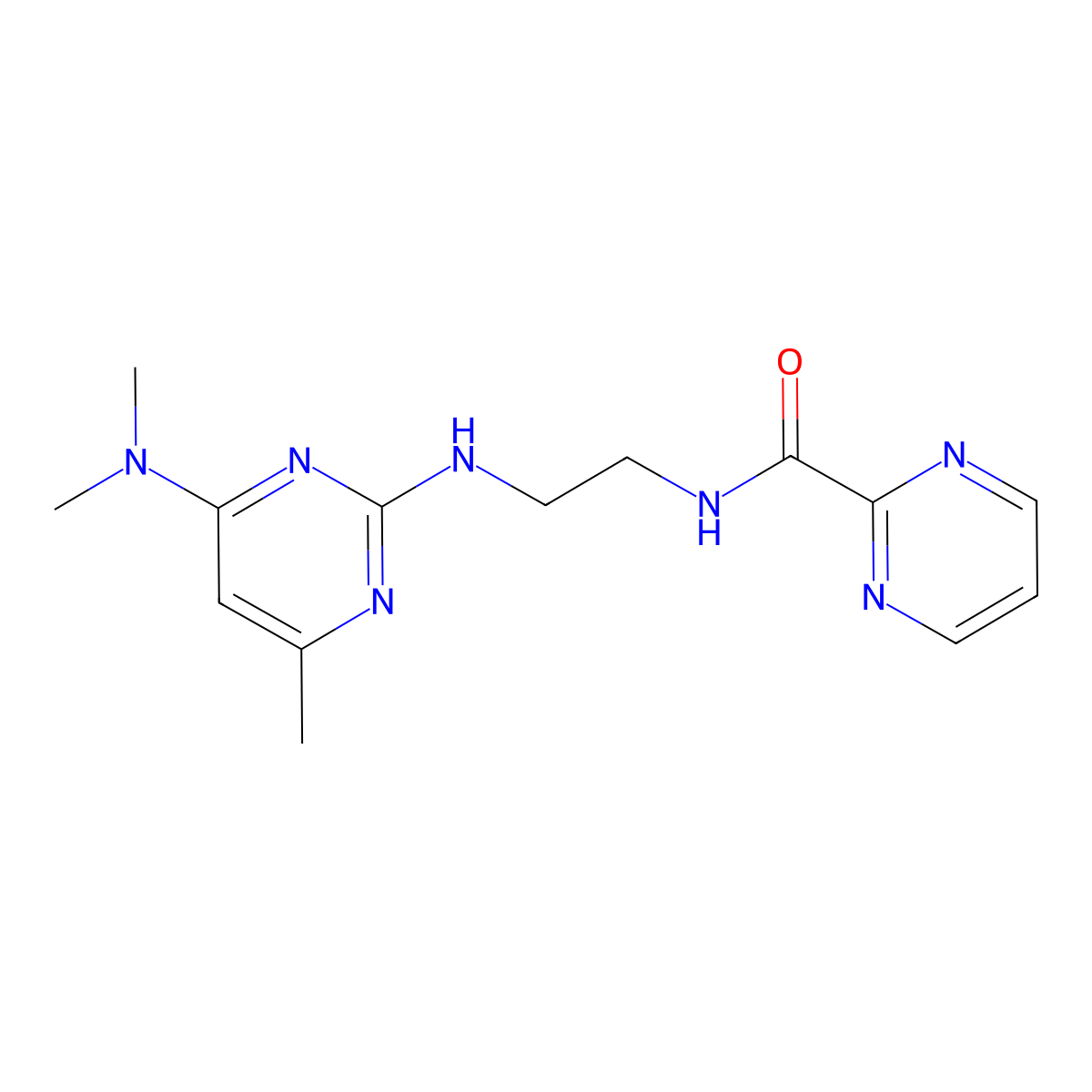 N-(2-{[4-(dimethylamino)-6-methylpyrimidin-2-yl]amino}ethyl)pyrimidine-2-carboxamide molecular structure, CAS 1251610-18-0