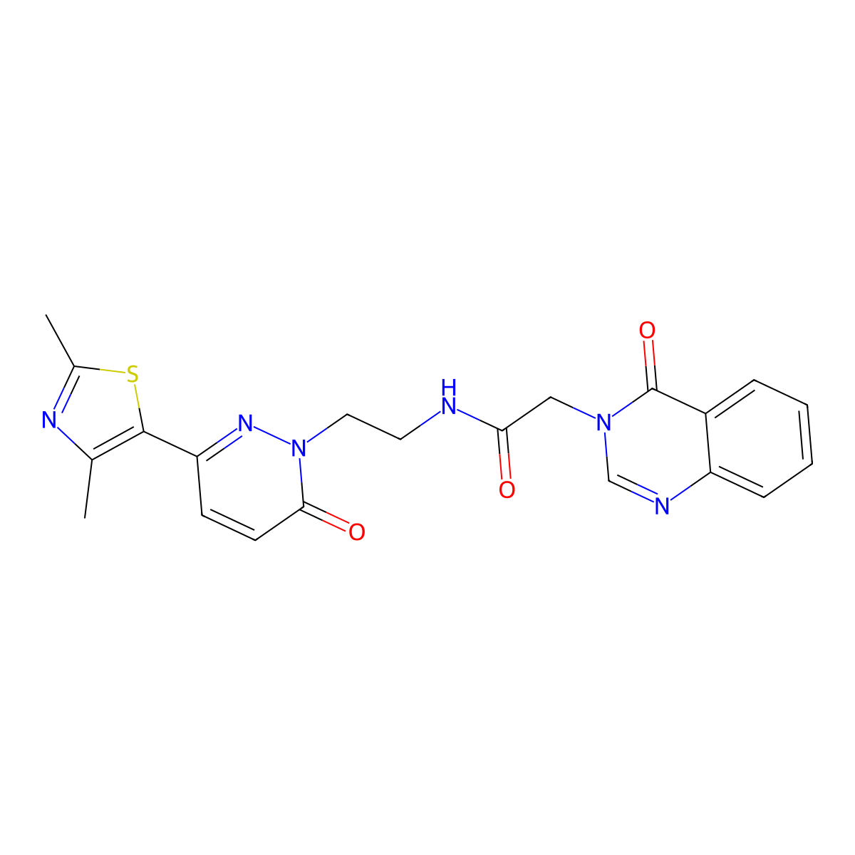 N-(2-(3-(2,4-dimethylthiazol-5-yl)-6-oxopyridazin-1(6H)-yl)ethyl)-2-(4-oxoquinazolin-3(4H)-yl)acetamide molecular structure, CAS 1251610-23-7