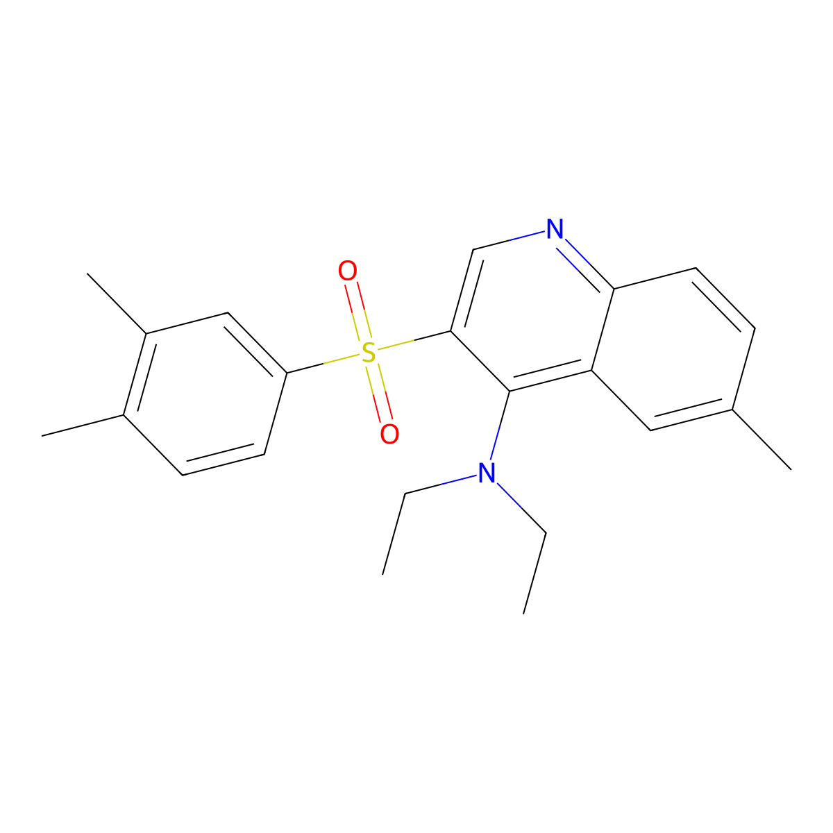 3-((3,4-dimethylphenyl)sulfonyl)-N,N-diethyl-6-methylquinolin-4-amine molecular structure, CAS 1251610-26-0