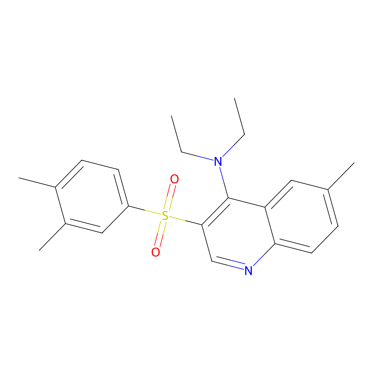 3-((3,4-dimethylphenyl)sulfonyl)-N,N-diethyl-6-methylquinolin-4-amine molecular structure, CAS 1251610-26-0