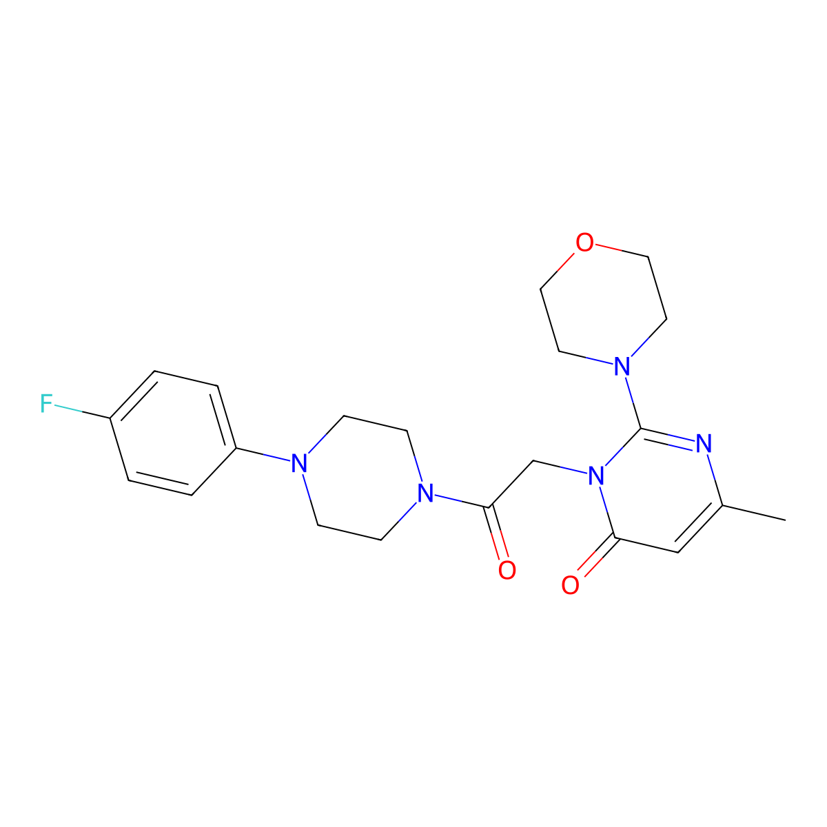 3-(2-(4-(4-fluorophenyl)piperazin-1-yl)-2-oxoethyl)-6-methyl-2-morpholinopyrimidin-4(3H)-one molecular structure, CAS 1251610-33-9