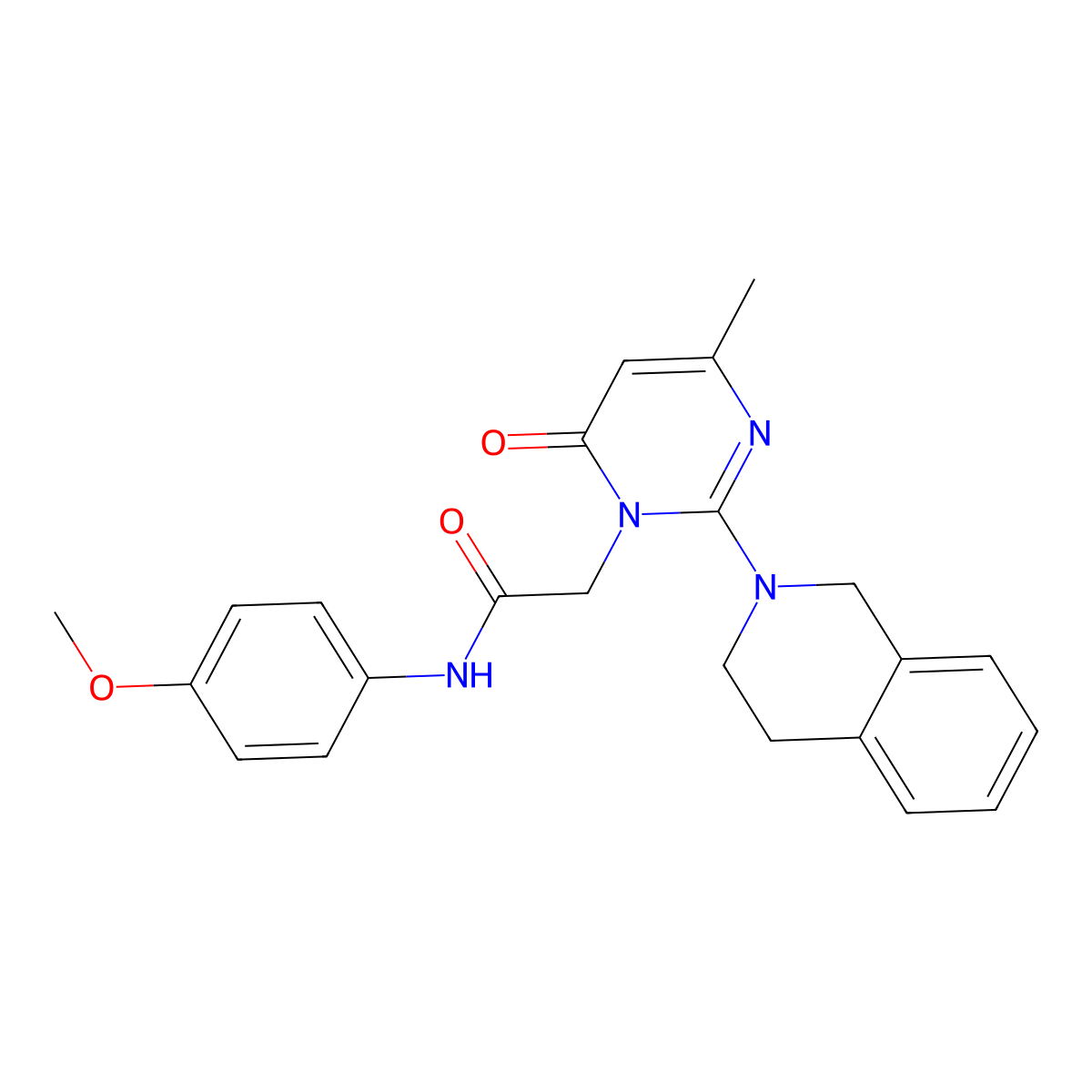 2-(2-(3,4-dihydroisoquinolin-2(1H)-yl)-4-methyl-6-oxopyrimidin-1(6H)-yl)-N-(4-methoxyphenyl)acetamide molecular structure, CAS 1251610-63-5