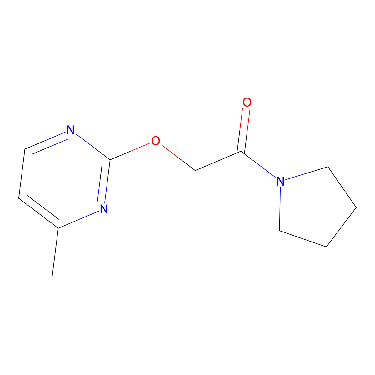 2-((4-Methylpyrimidin-2-yl)oxy)-1-(pyrrolidin-1-yl)ethanone molecular structure, CAS 1251610-67-9
