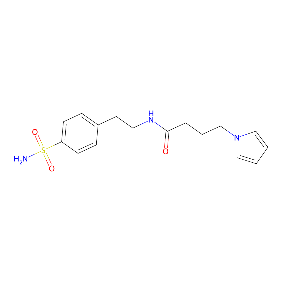 4-(1H-pyrrol-1-yl)-N-(4-sulfamoylphenethyl)butanamide molecular structure, CAS 1251610-77-1