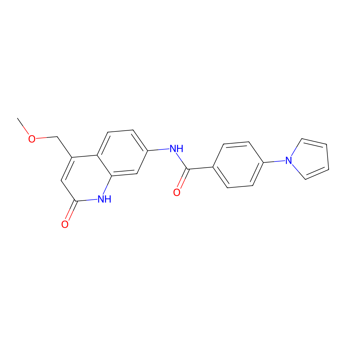N-(4-(methoxymethyl)-2-oxo-1,2-dihydroquinolin-7-yl)-4-(1H-pyrrol-1-yl)benzamide molecular structure, CAS 1251611-00-3