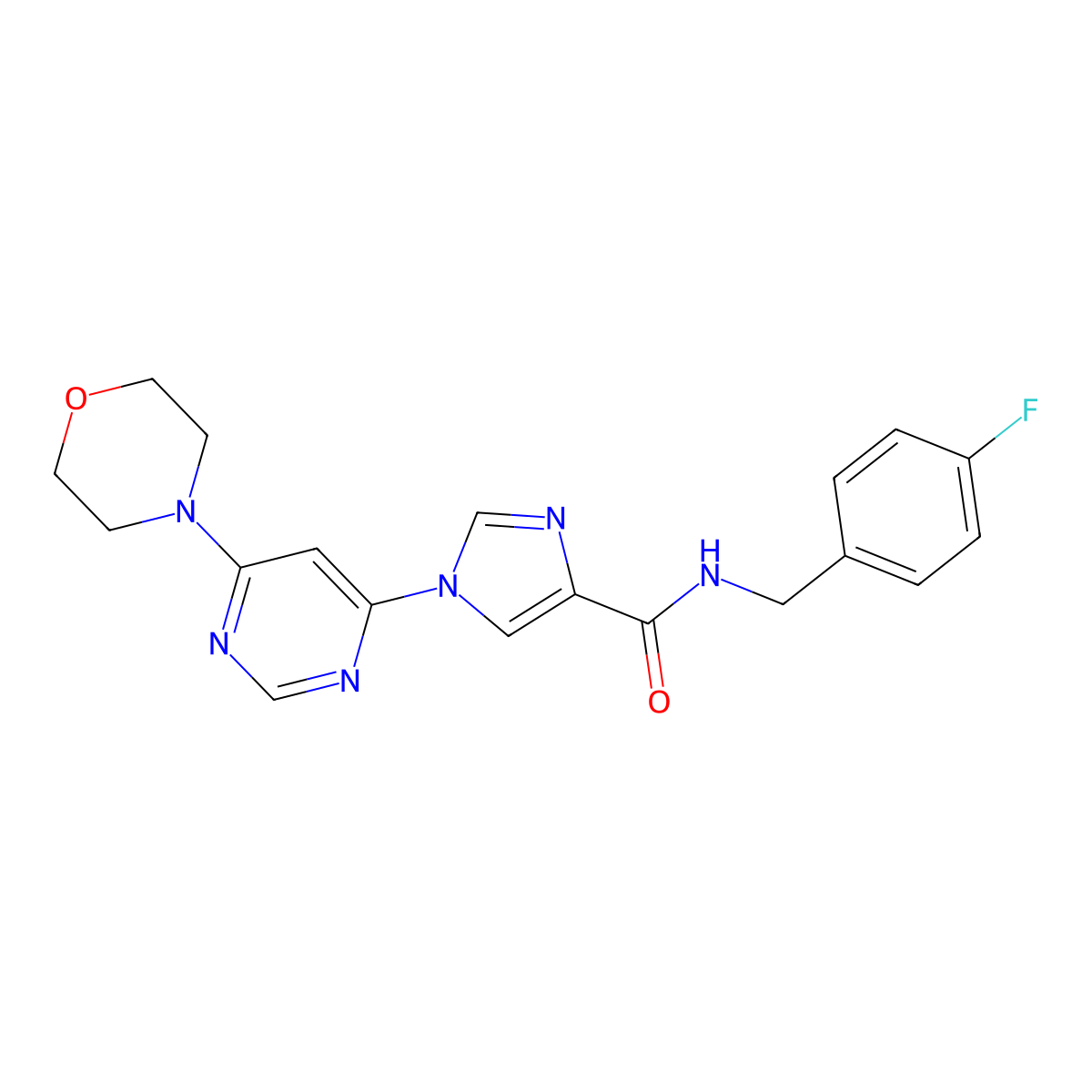 N~4~-(4-fluorobenzyl)-1-(6-morpholino-4-pyrimidinyl)-1H-imidazole-4-carboxamide molecular structure, CAS 1251611-01-4
