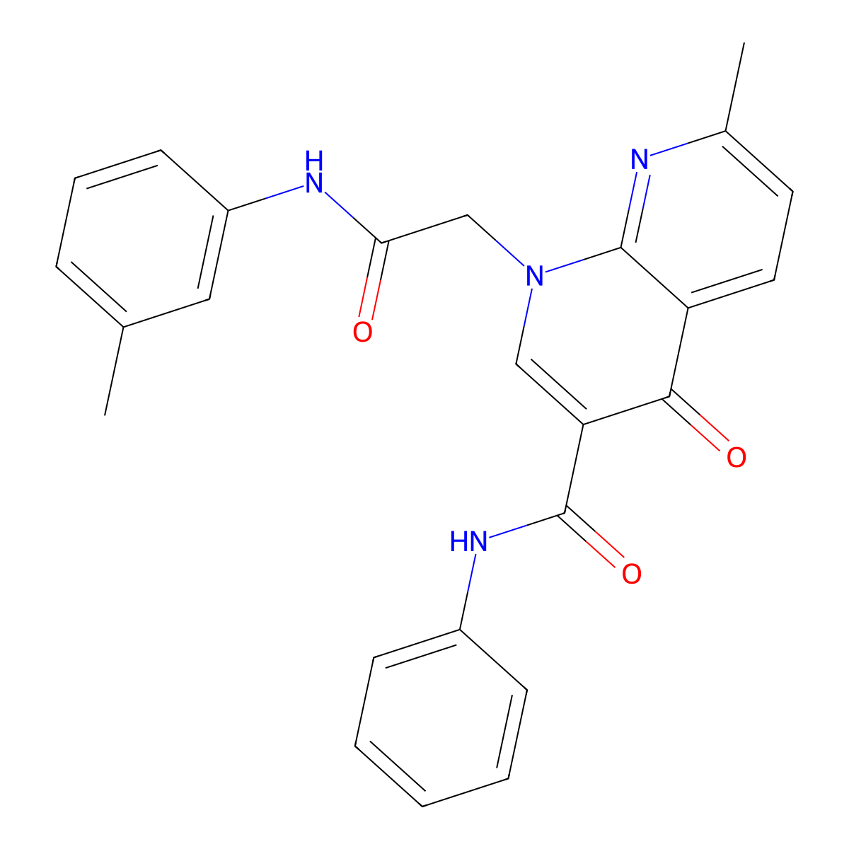 7-methyl-4-oxo-1-(2-oxo-2-(m-tolylamino)ethyl)-N-phenyl-1,4-dihydro-1,8-naphthyridine-3-carboxamide molecular structure, CAS 1251611-02-5