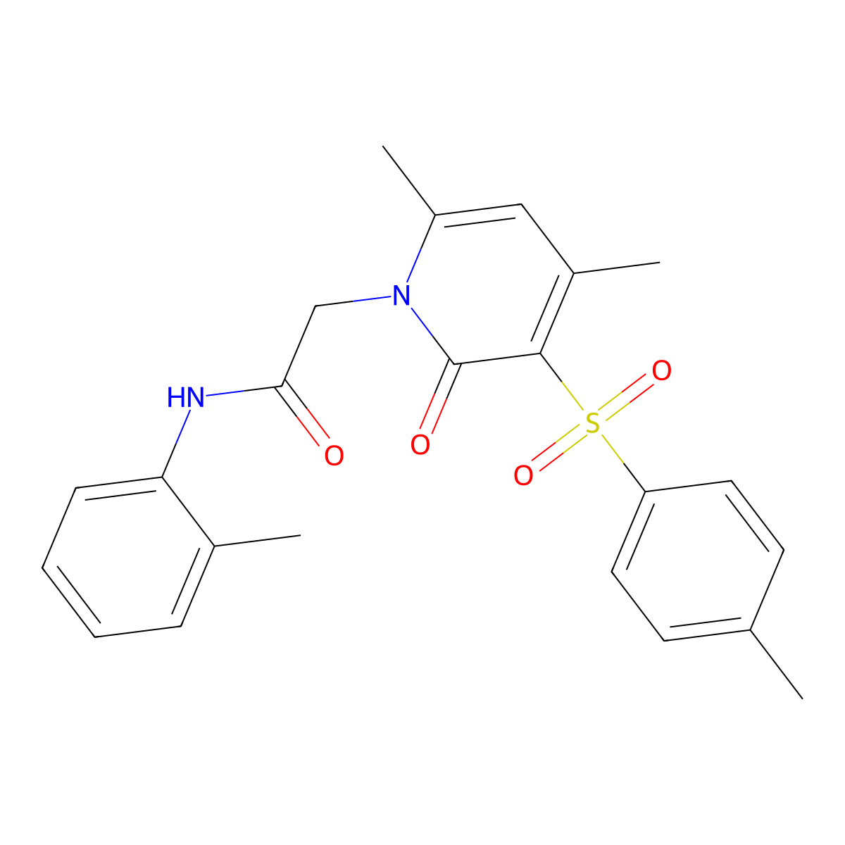 2-(4,6-dimethyl-2-oxo-3-tosylpyridin-1(2H)-yl)-N-(o-tolyl)acetamide molecular structure, CAS 1251611-03-6