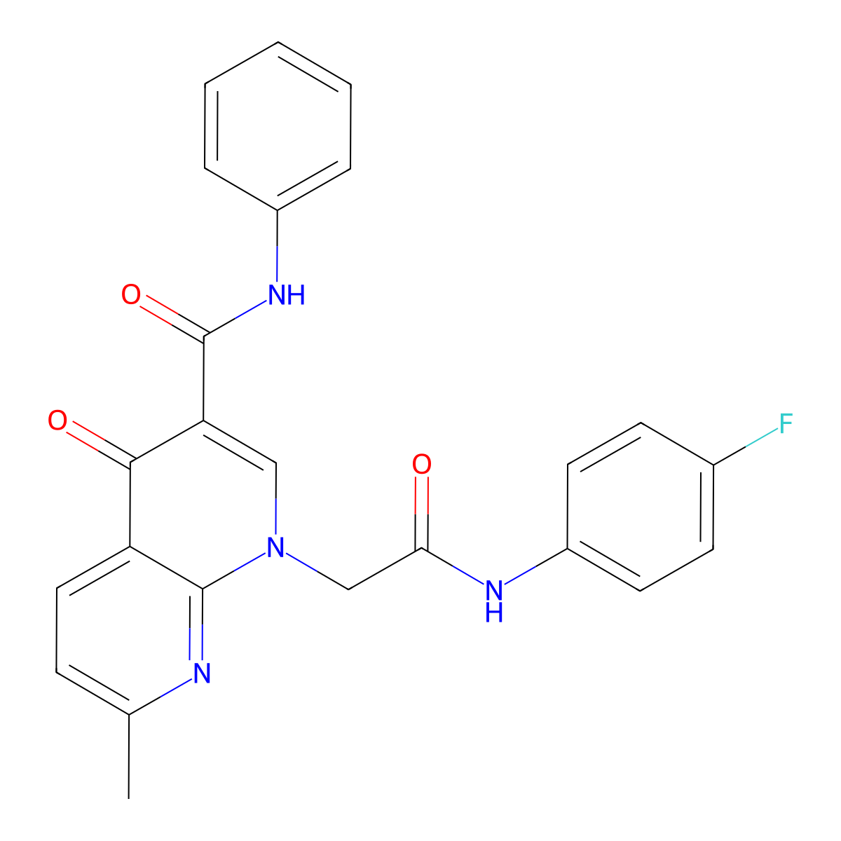 1-(2-((4-fluorophenyl)amino)-2-oxoethyl)-7-methyl-4-oxo-N-phenyl-1,4-dihydro-1,8-naphthyridine-3-carboxamide molecular structure, CAS 1251611-06-9