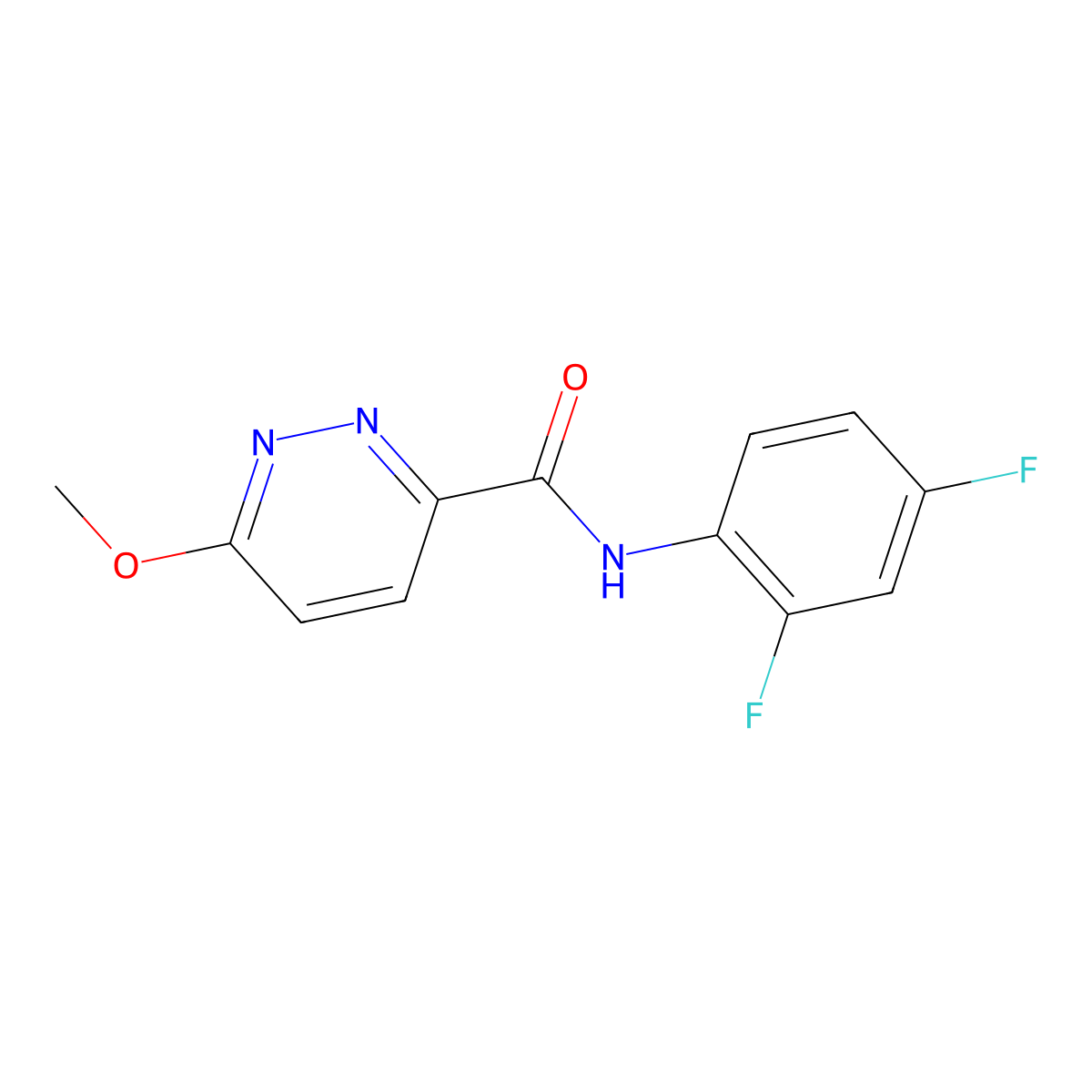 N-(2,4-difluorophenyl)-6-methoxypyridazine-3-carboxamide molecular structure, CAS 1251611-14-9