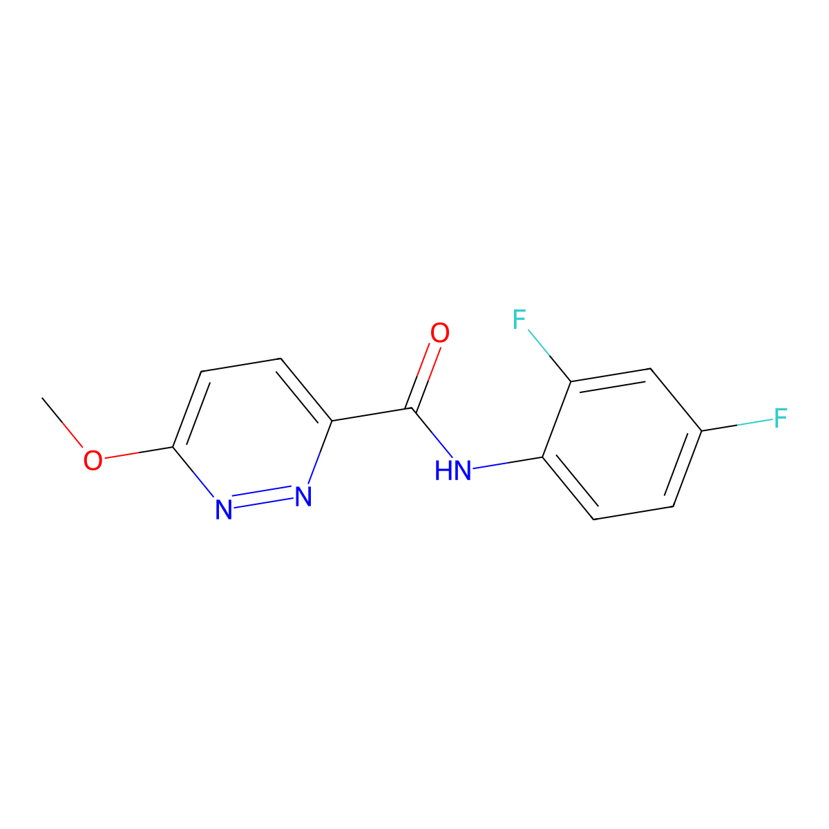 N-(2,4-difluorophenyl)-6-methoxypyridazine-3-carboxamide molecular structure, CAS 1251611-14-9