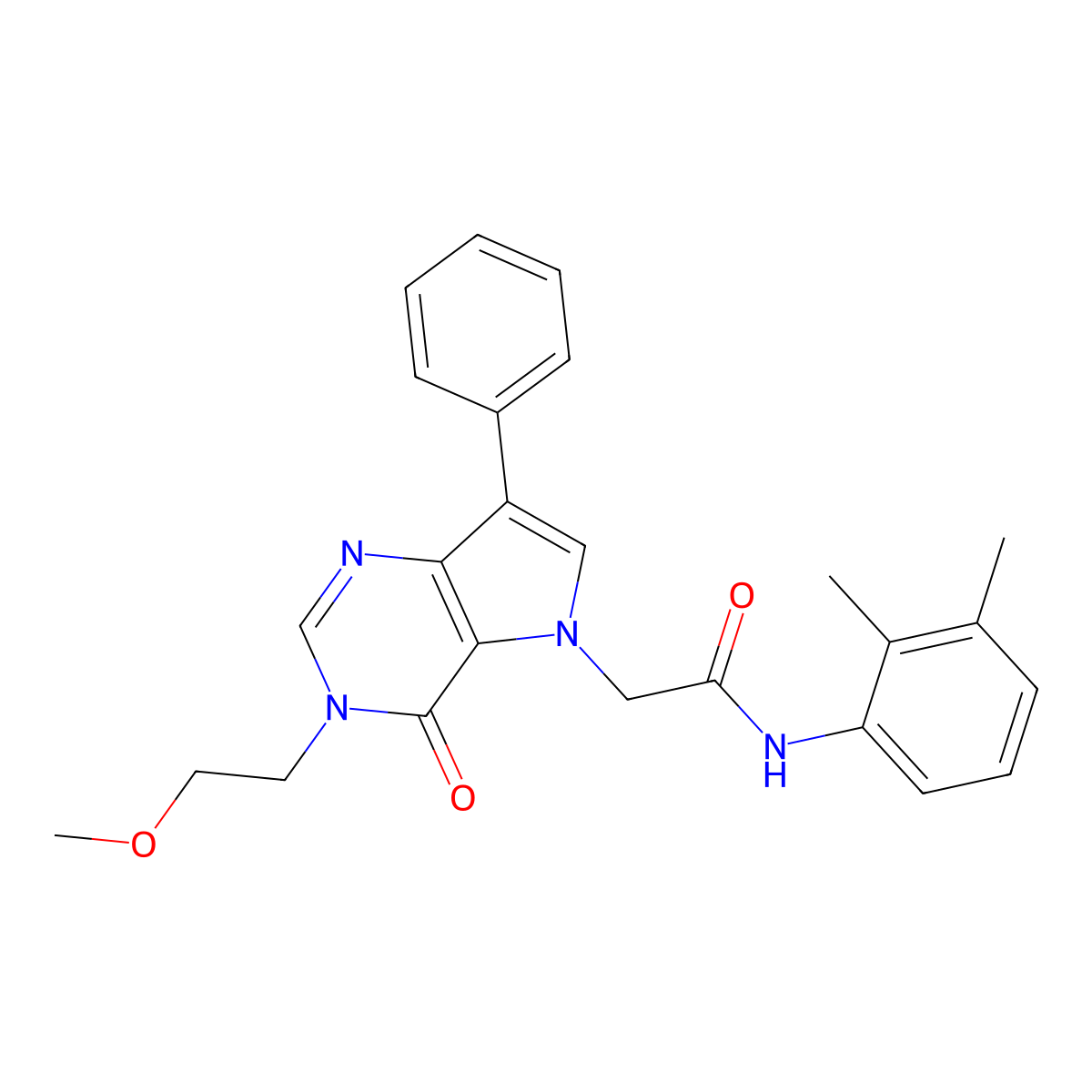 N-(2,3-dimethylphenyl)-2-[3-(2-methoxyethyl)-4-oxo-7-phenyl-3,4-dihydro-5H-pyrrolo[3,2-d]pyrimidin-5-yl]acetamide molecular structure, CAS 1251611-57-0