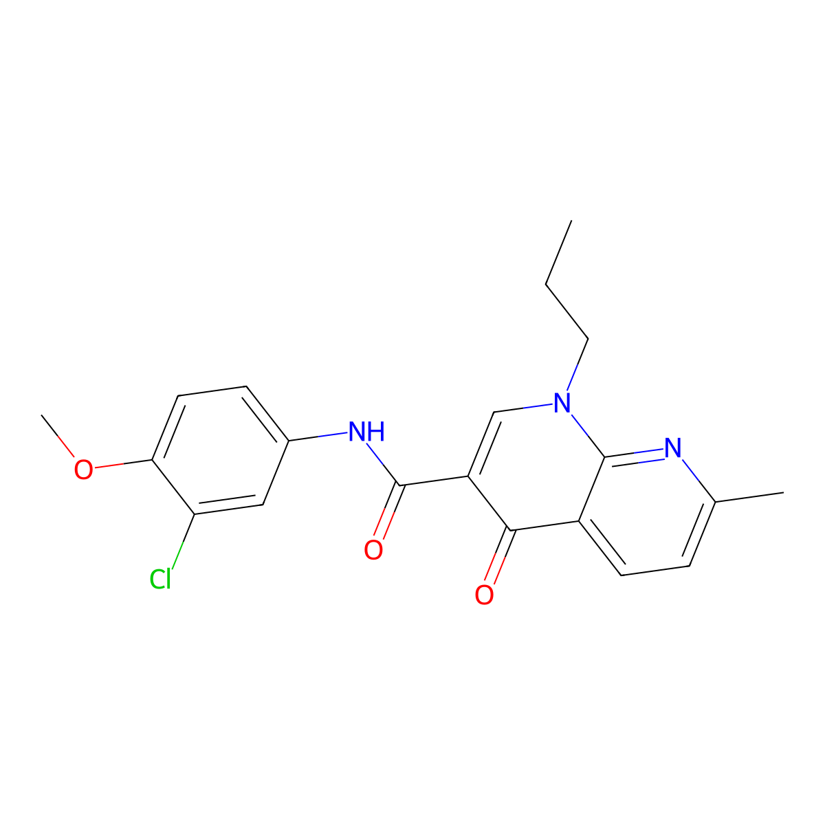 N-(3-chloro-4-methoxyphenyl)-7-methyl-4-oxo-1-propyl-1,4-dihydro-1,8-naphthyridine-3-carboxamide molecular structure, CAS 1251611-62-7