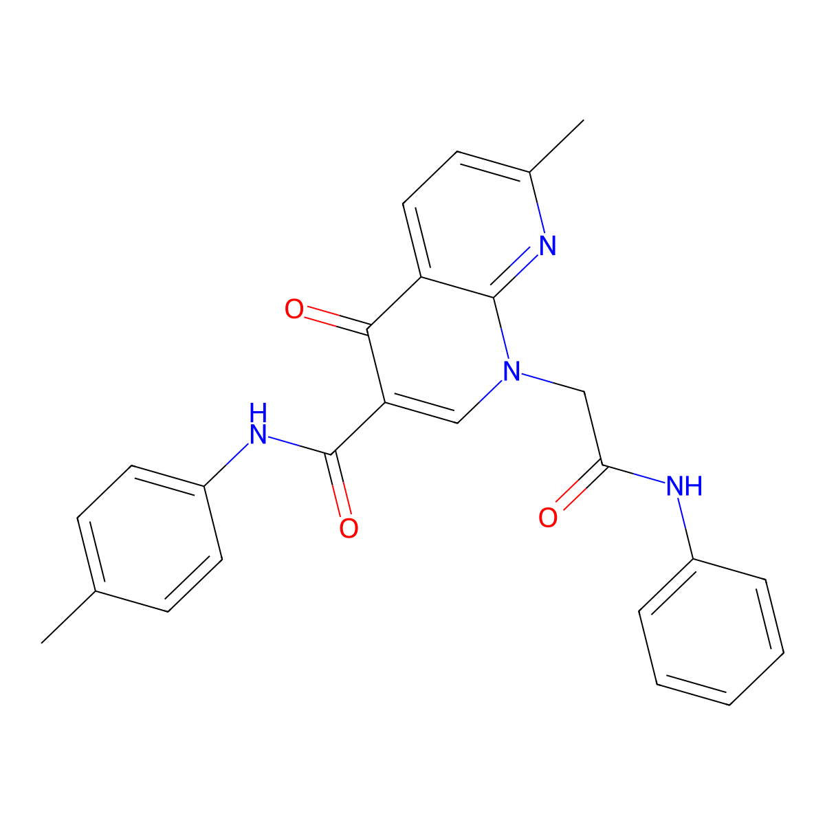 7-methyl-4-oxo-1-(2-oxo-2-(phenylamino)ethyl)-N-(p-tolyl)-1,4-dihydro-1,8-naphthyridine-3-carboxamide molecular structure, CAS 1251611-65-0