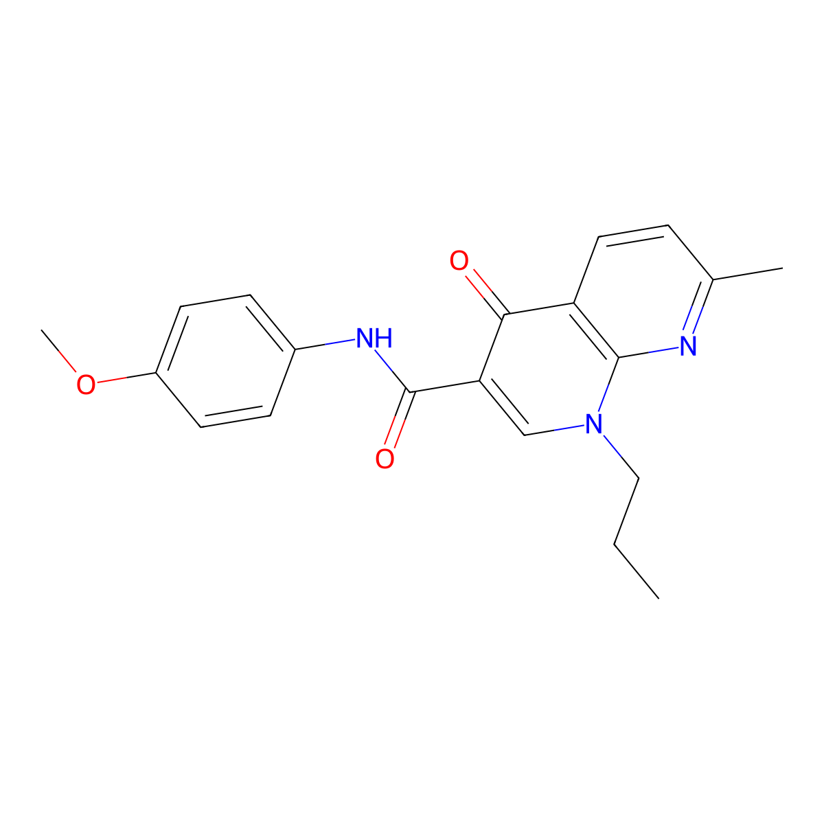 N-(4-methoxyphenyl)-7-methyl-4-oxo-1-propyl-1,4-dihydro-1,8-naphthyridine-3-carboxamide molecular structure, CAS 1251611-70-7