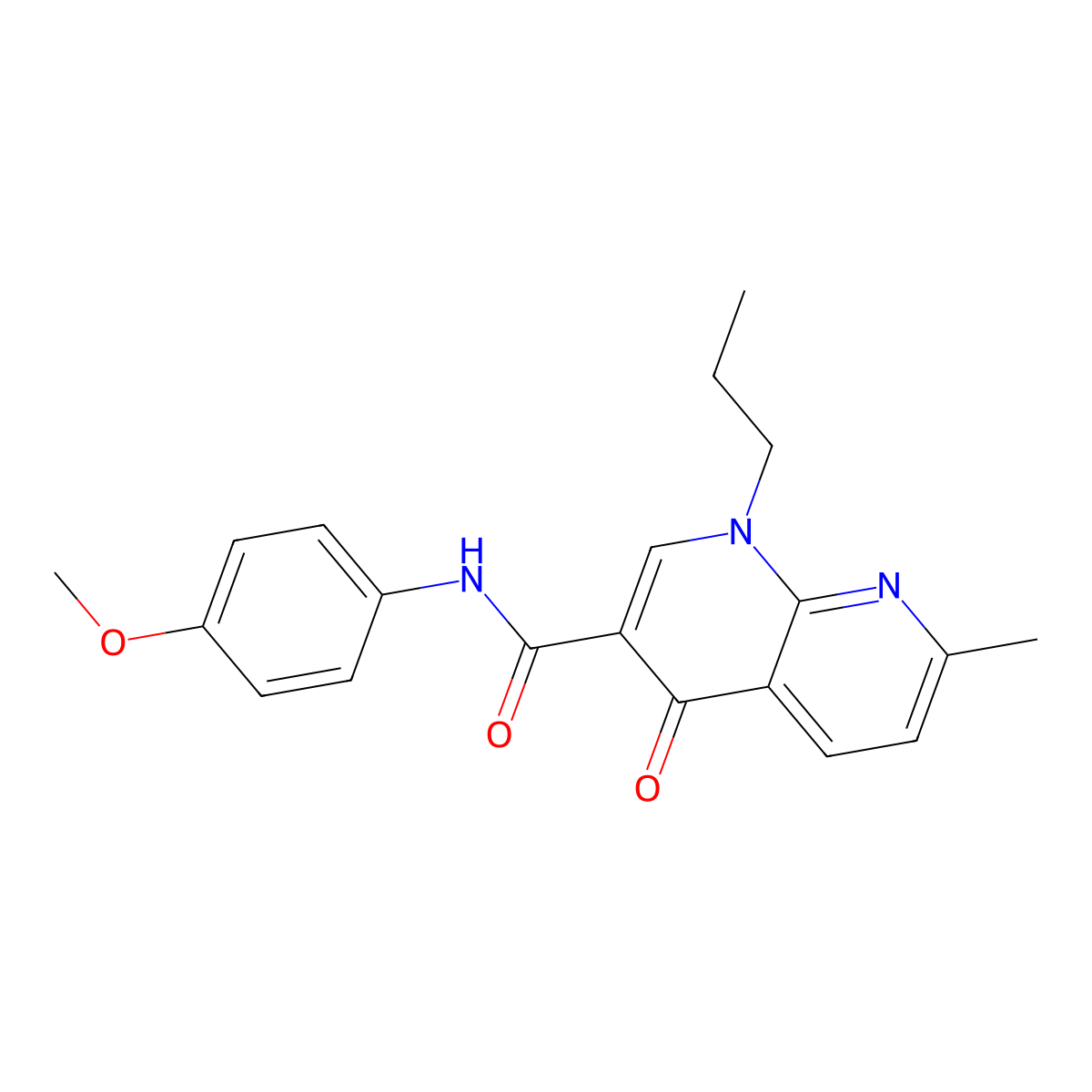 N-(4-methoxyphenyl)-7-methyl-4-oxo-1-propyl-1,4-dihydro-1,8-naphthyridine-3-carboxamide molecular structure, CAS 1251611-70-7