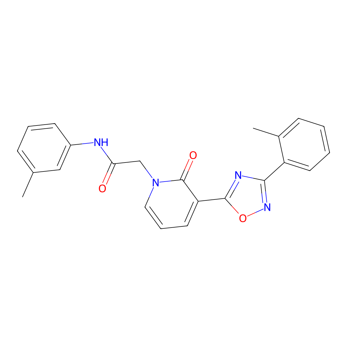 2-(2-oxo-3-(3-(o-tolyl)-1,2,4-oxadiazol-5-yl)pyridin-1(2H)-yl)-N-(m-tolyl)acetamide molecular structure, CAS 1251611-79-6