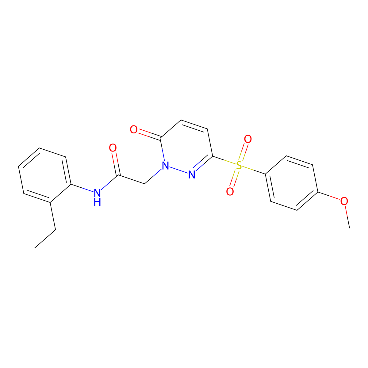 N-(2-ethylphenyl)-2-(3-((4-methoxyphenyl)sulfonyl)-6-oxopyridazin-1(6H)-yl)acetamide molecular structure, CAS 1251611-80-9