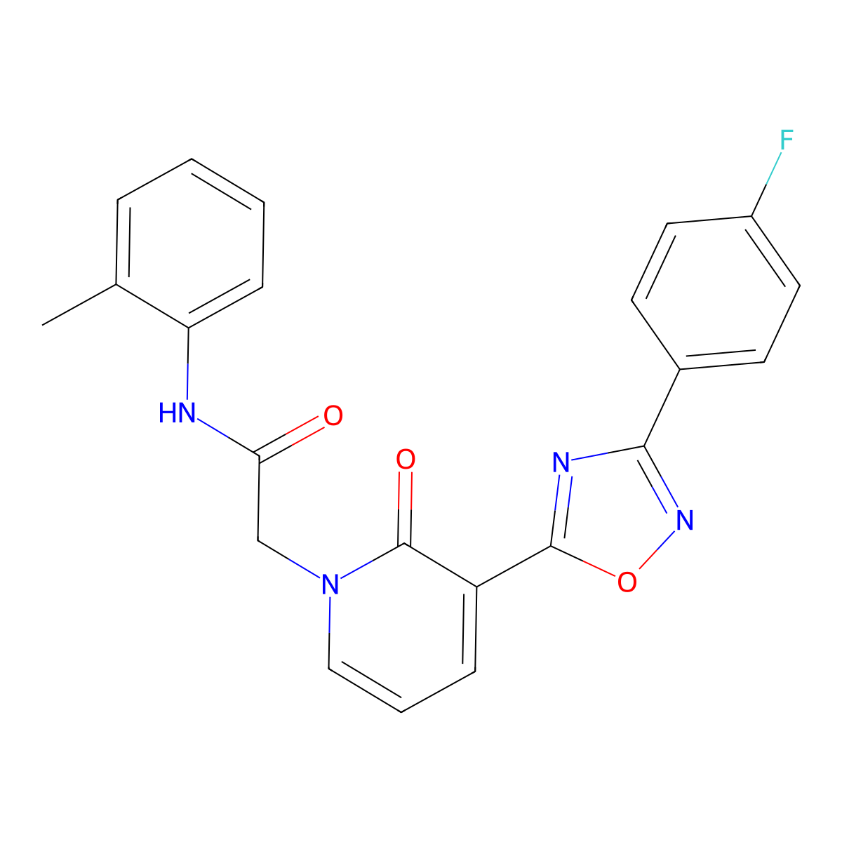 2-(3-(3-(4-fluorophenyl)-1,2,4-oxadiazol-5-yl)-2-oxopyridin-1(2H)-yl)-N-(o-tolyl)acetamide molecular structure, CAS 1251611-83-2