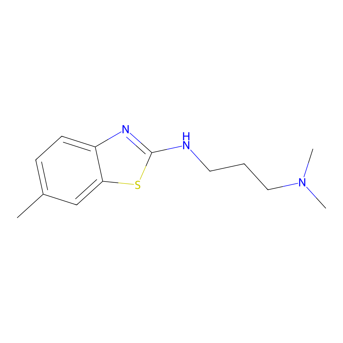 N1,N1-dimethyl-N3-(6-methylbenzo[d]thiazol-2-yl)propane-1,3-diamine molecular structure, CAS 1251611-86-5