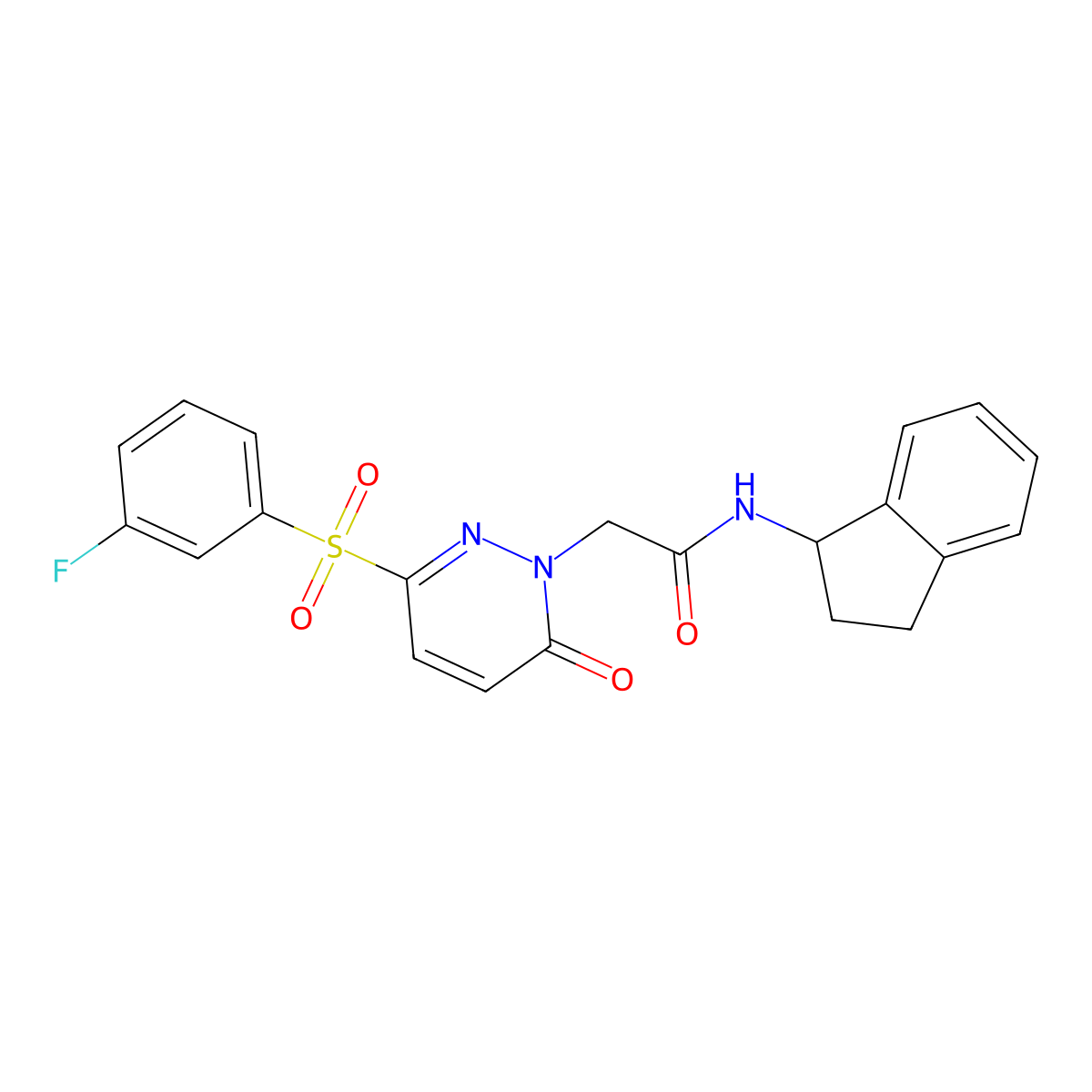 N-(2,3-dihydro-1H-inden-1-yl)-2-[3-(3-fluorobenzenesulfonyl)-6-oxo-1,6-dihydropyridazin-1-yl]acetamide molecular structure, CAS 1251611-93-4