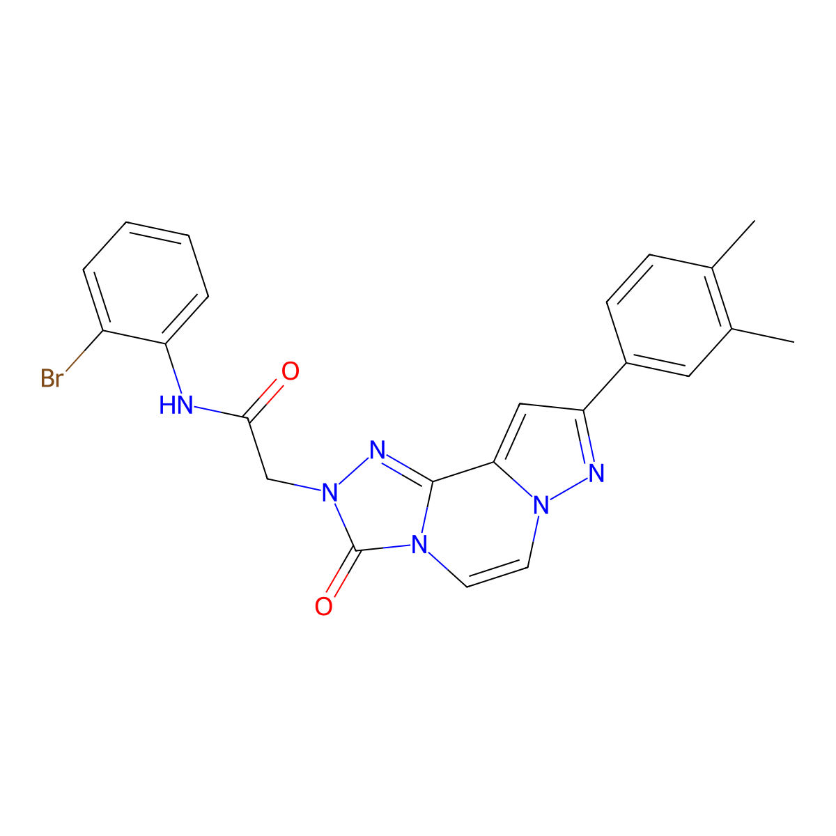 N-(2-bromophenyl)-2-[11-(3,4-dimethylphenyl)-5-oxo-3,4,6,9,10-pentaazatricyclo[7.3.0.0^{2,6}]dodeca-1(12),2,7,10-tetraen-4-yl]acetamide molecular structure, CAS 1251611-99-0