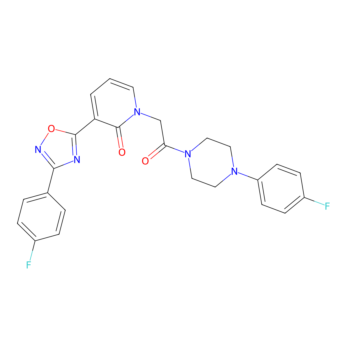 3-(3-(4-fluorophenyl)-1,2,4-oxadiazol-5-yl)-1-(2-(4-(4-fluorophenyl)piperazin-1-yl)-2-oxoethyl)pyridin-2(1H)-one molecular structure, CAS 1251612-04-0