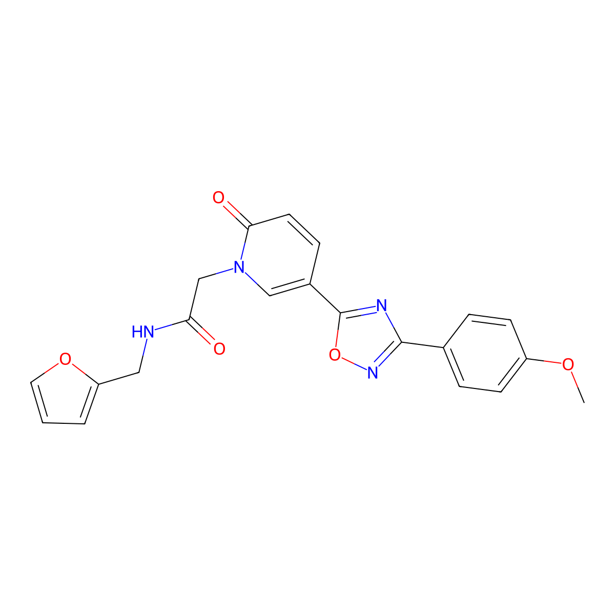 N-(furan-2-ylmethyl)-2-(5-(3-(4-methoxyphenyl)-1,2,4-oxadiazol-5-yl)-2-oxopyridin-1(2H)-yl)acetamide molecular structure, CAS 1251612-07-3