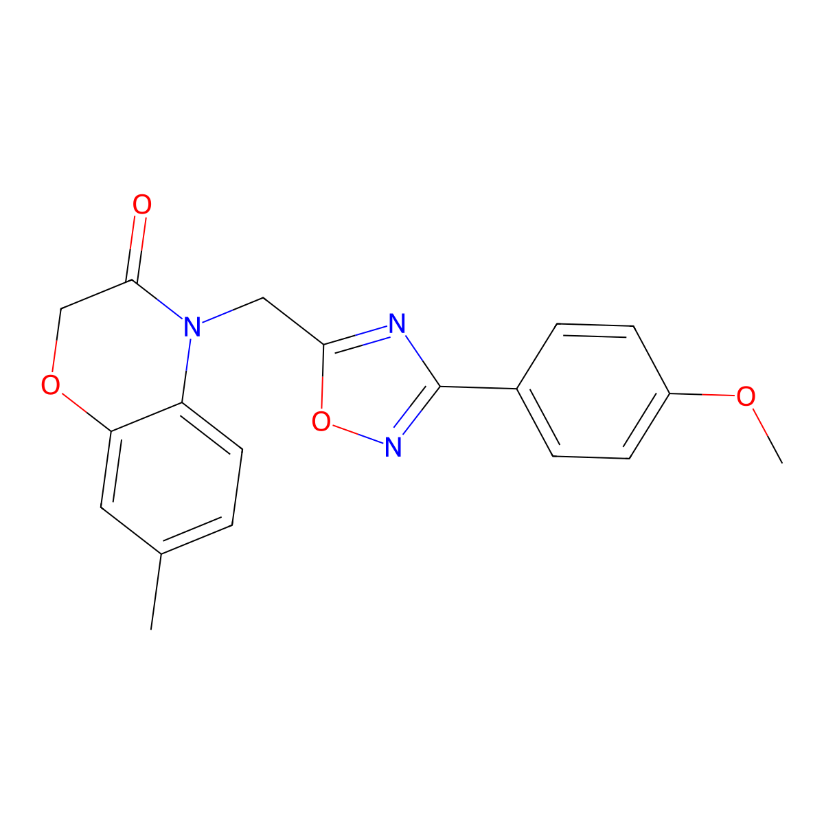 4-{[3-(4-methoxyphenyl)-1,2,4-oxadiazol-5-yl]methyl}-7-methyl-2H-1,4-benzoxazin-3(4H)-one molecular structure, CAS 1251612-29-9