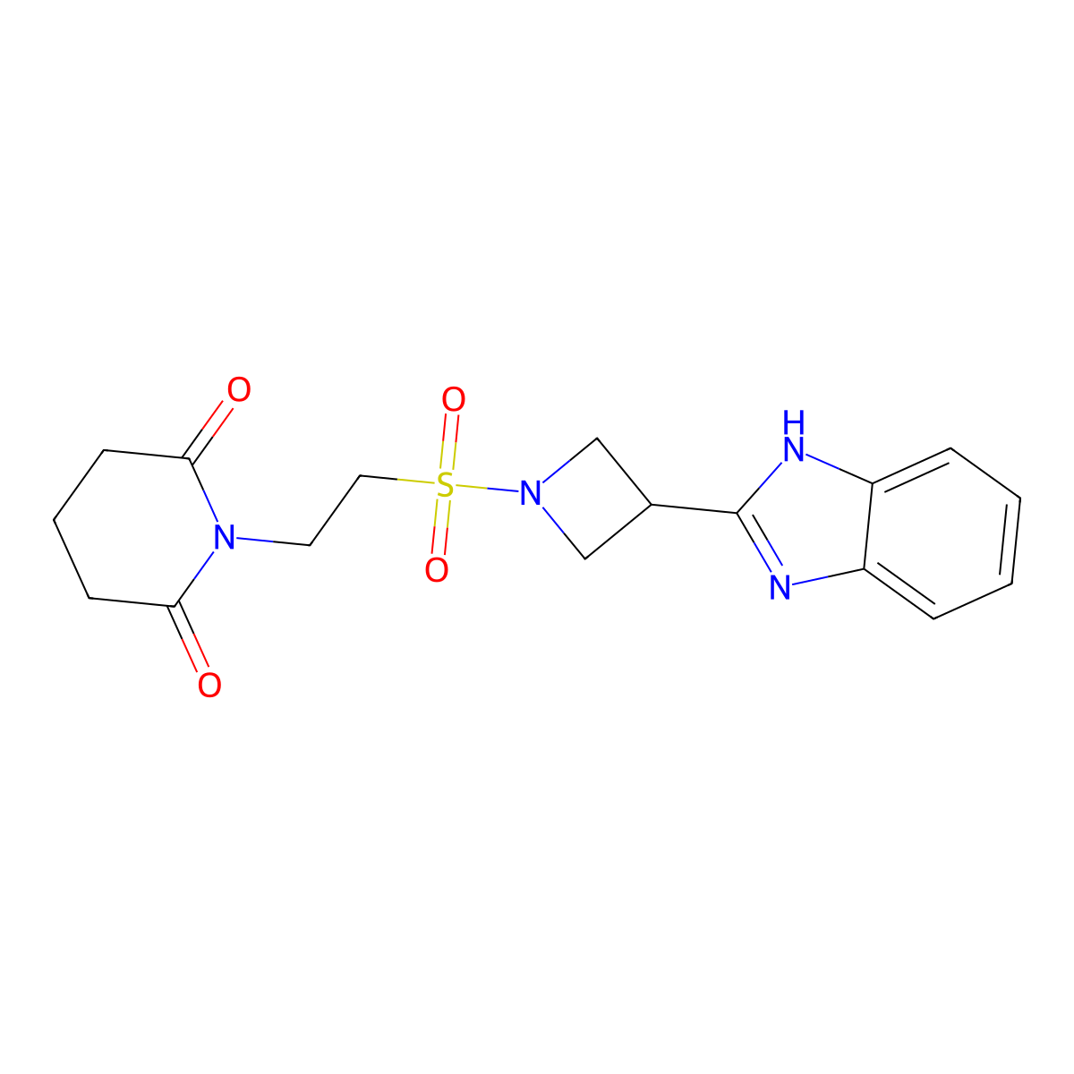 1-(2-((3-(1H-benzo[d]imidazol-2-yl)azetidin-1-yl)sulfonyl)ethyl)piperidine-2,6-dione molecular structure, CAS 1251612-31-3