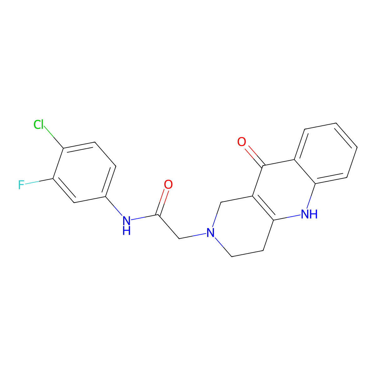 N-(4-chloro-3-fluorophenyl)-2-(10-oxo-3,4,5,10-tetrahydrobenzo[b][1,6]naphthyridin-2(1H)-yl)acetamide molecular structure, CAS 1251612-32-4
