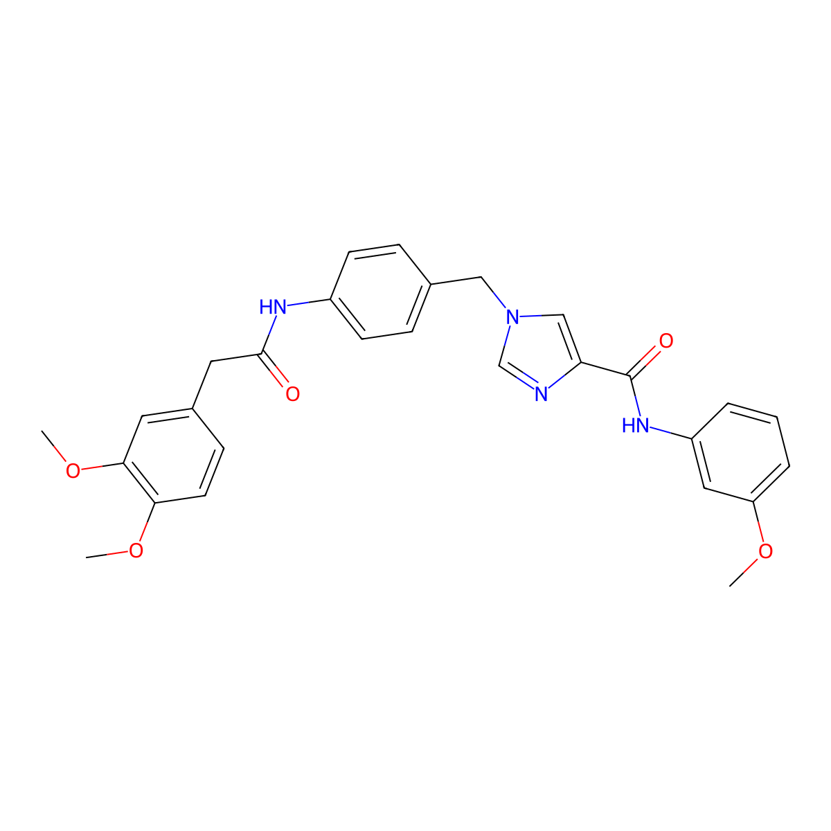 1-(4-(2-(3,4-dimethoxyphenyl)acetamido)benzyl)-N-(3-methoxyphenyl)-1H-imidazole-4-carboxamide molecular structure, CAS 1251612-34-6