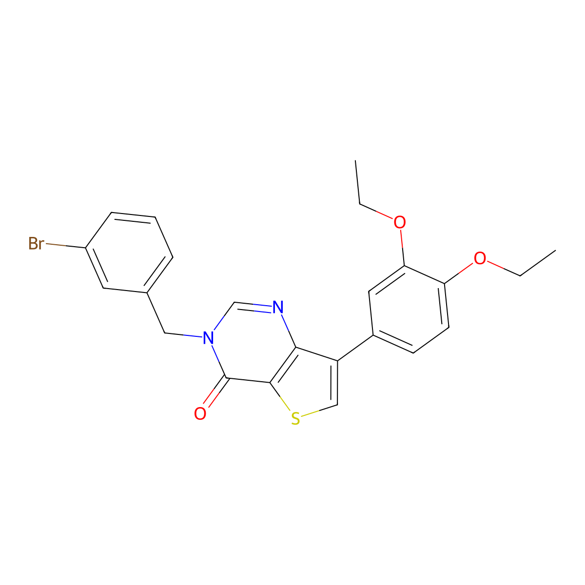 3-(3-bromobenzyl)-7-(3,4-diethoxyphenyl)thieno[3,2-d]pyrimidin-4(3H)-one molecular structure, CAS 1251612-37-9