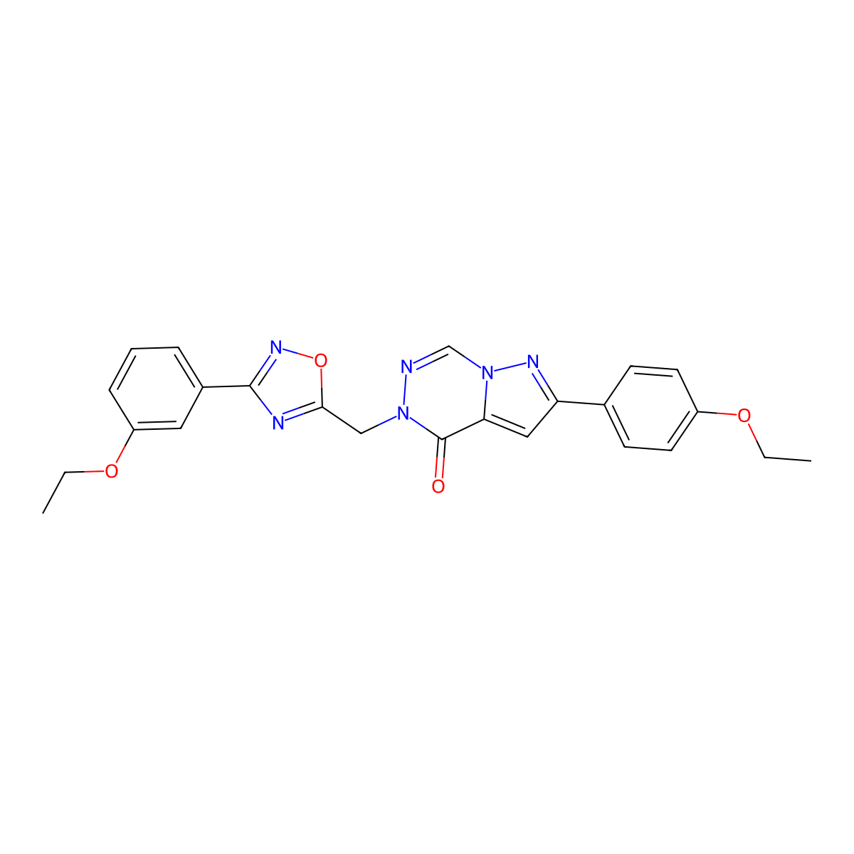 2-(4-ethoxyphenyl)-5-{[3-(3-ethoxyphenyl)-1,2,4-oxadiazol-5-yl]methyl}-4H,5H-pyrazolo[1,5-d][1,2,4]triazin-4-one molecular structure, CAS 1251612-79-9
