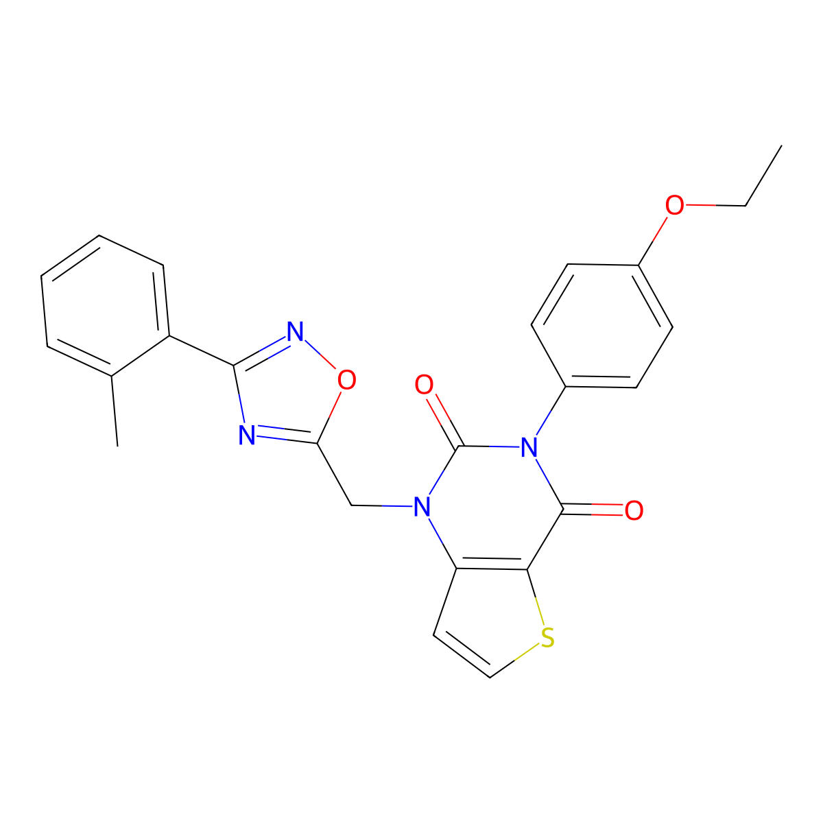 3-(4-ethoxyphenyl)-1-{[3-(2-methylphenyl)-1,2,4-oxadiazol-5-yl]methyl}-1H,2H,3H,4H-thieno[3,2-d]pyrimidine-2,4-dione molecular structure, CAS 1251612-84-6