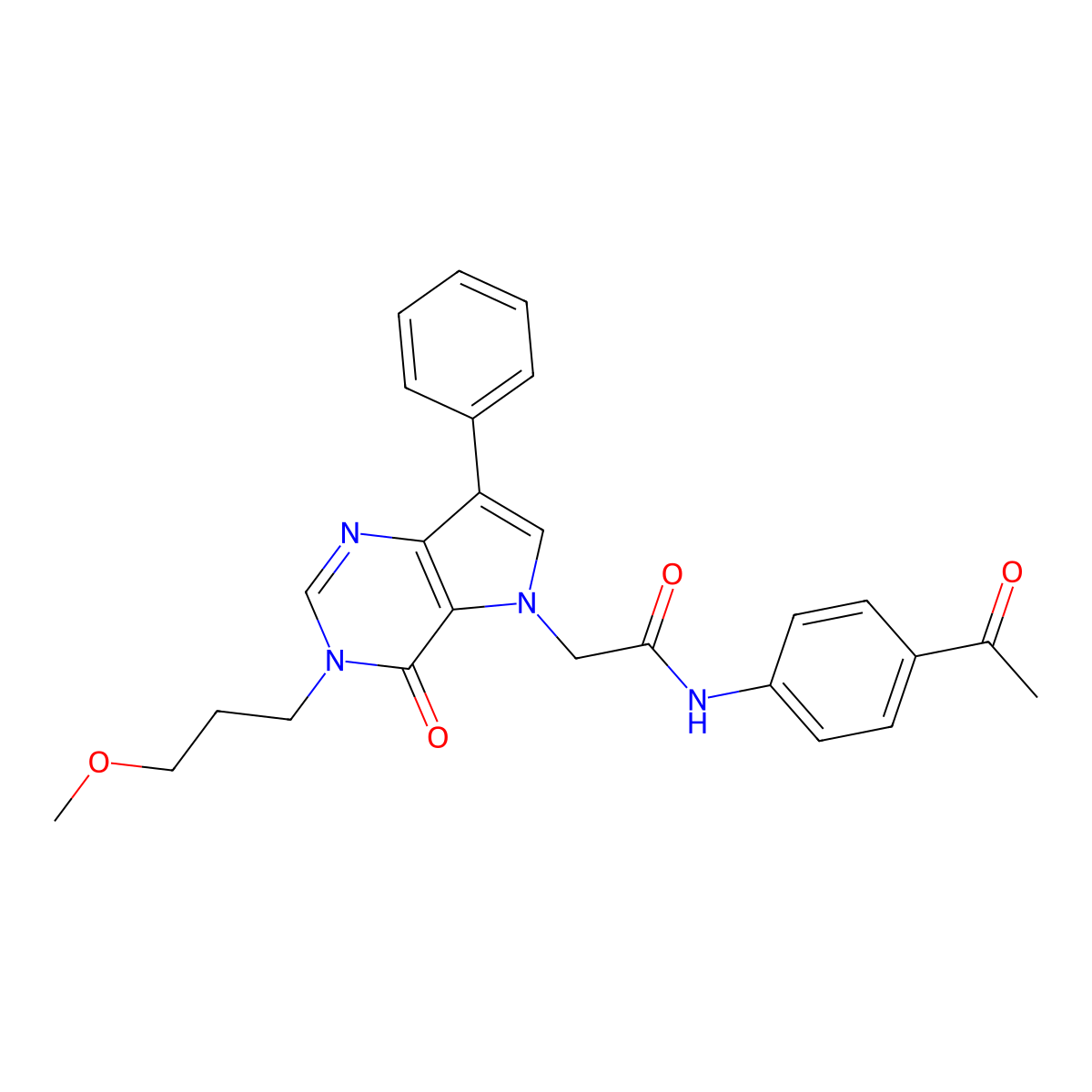 N-(4-acetylphenyl)-2-[3-(3-methoxypropyl)-4-oxo-7-phenyl-3H,4H,5H-pyrrolo[3,2-d]pyrimidin-5-yl]acetamide molecular structure, CAS 1251612-88-0