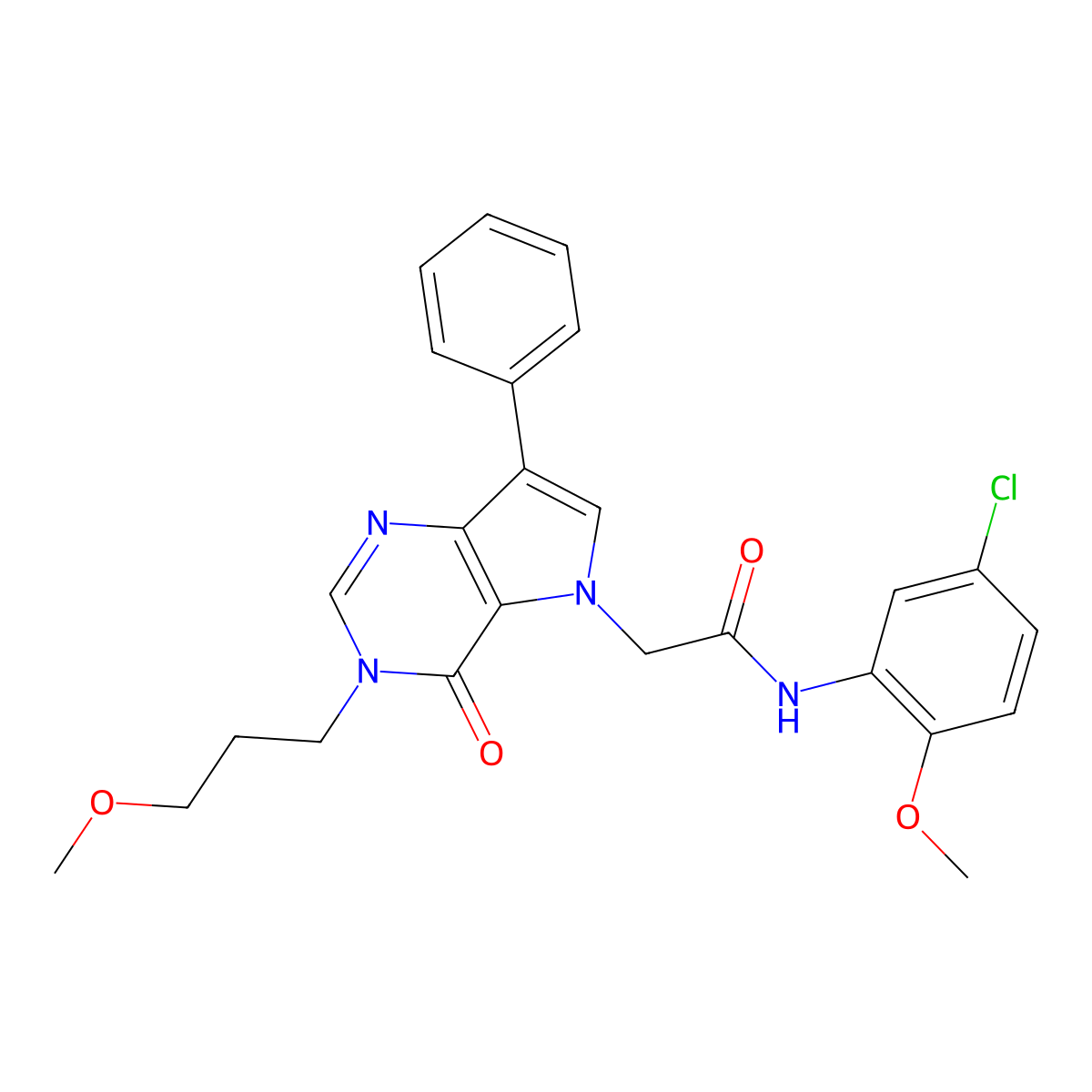 N-(5-chloro-2-methoxyphenyl)-2-[3-(3-methoxypropyl)-4-oxo-7-phenyl-3,4-dihydro-5H-pyrrolo[3,2-d]pyrimidin-5-yl]acetamide molecular structure, CAS 1251612-98-2